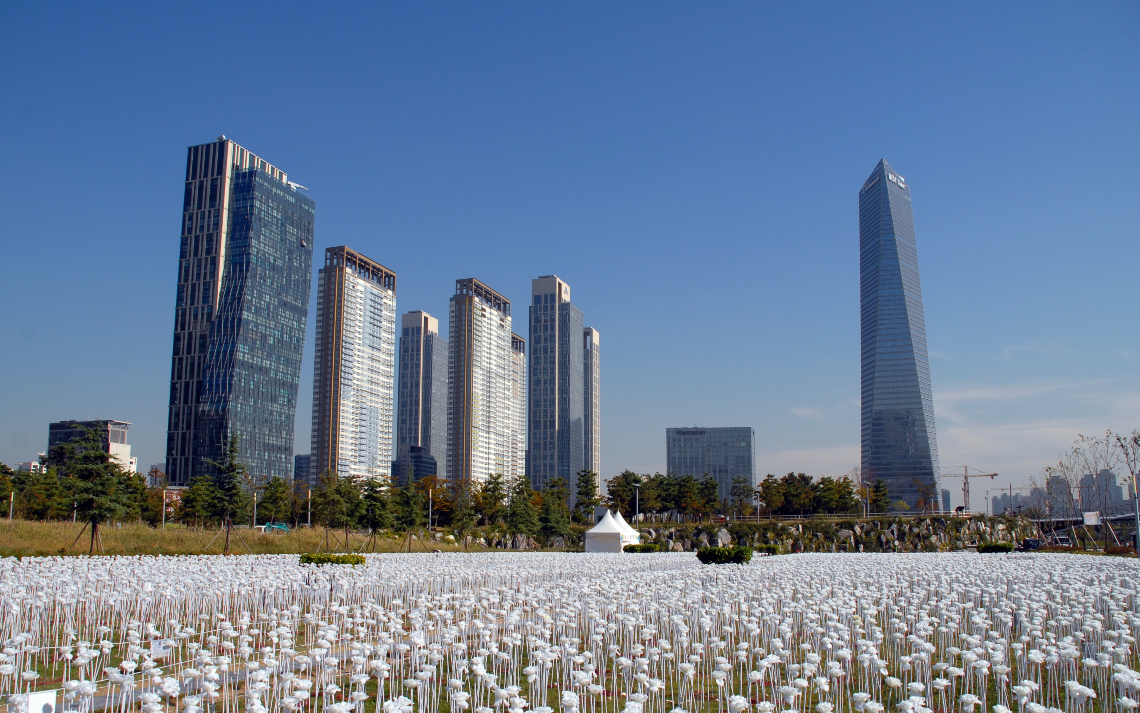south korea, Download 3840x2400 south korea, songdo, central park backgrounds, 4K, HD Wallpaper