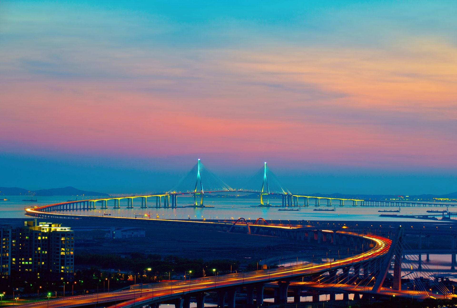 Incheon Bridge, 1080P, Bridges, HD Wallpaper