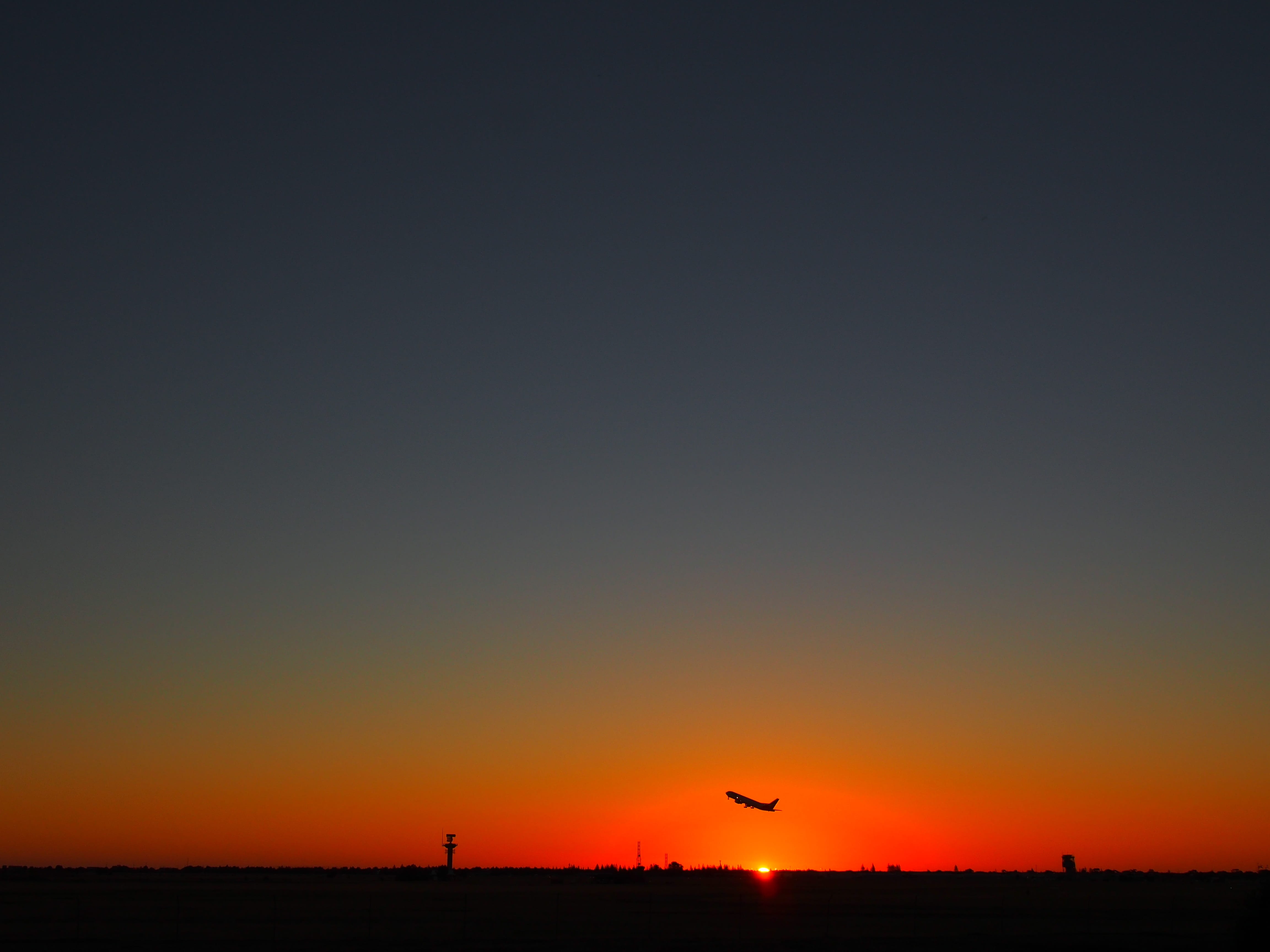 flying, adelaide airport, animal, 4K, australia, no people, animal themes, silhouette, bird, mid-air, tranquil scene, aviation, sunset, south australia, HD Wallpaper