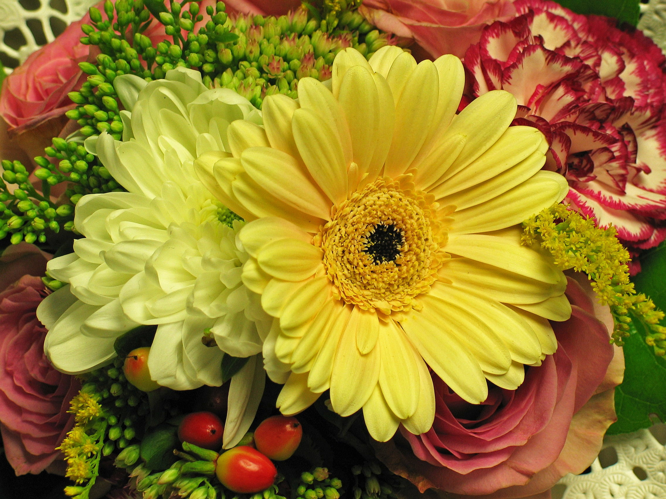no people, thank you, flower arrangement, fragility, give, birthday, bright yellow, floristry, mood, joy, plant, decorative, chrysanthemum, festivity, 1080P, HD Wallpaper