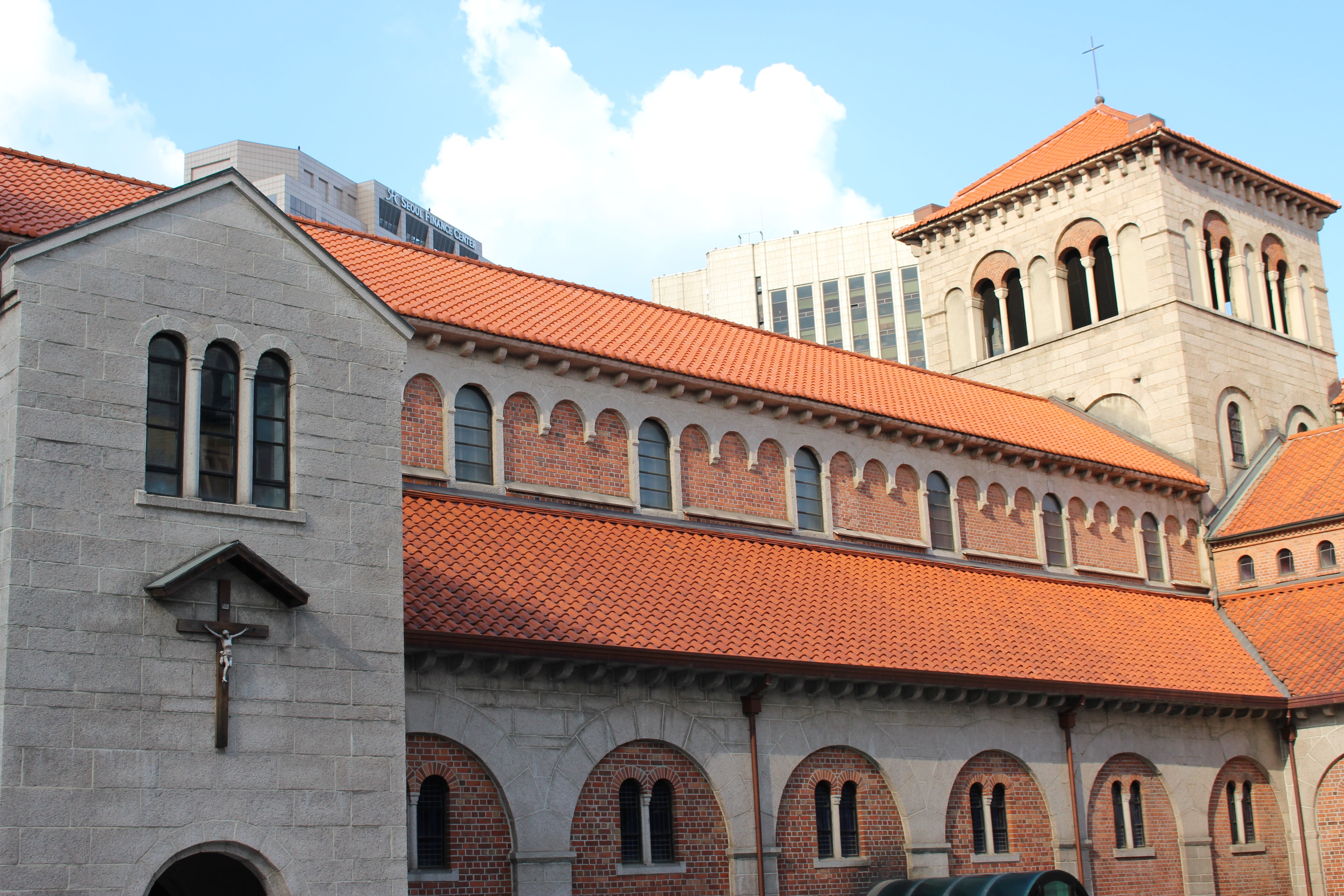 anglican cathedral in seoul, sky, sunlight, architecture, history, nature, landscape, affective, old school, belief, chung dong-gil, old, roof, cloud - sky, HD Wallpaper