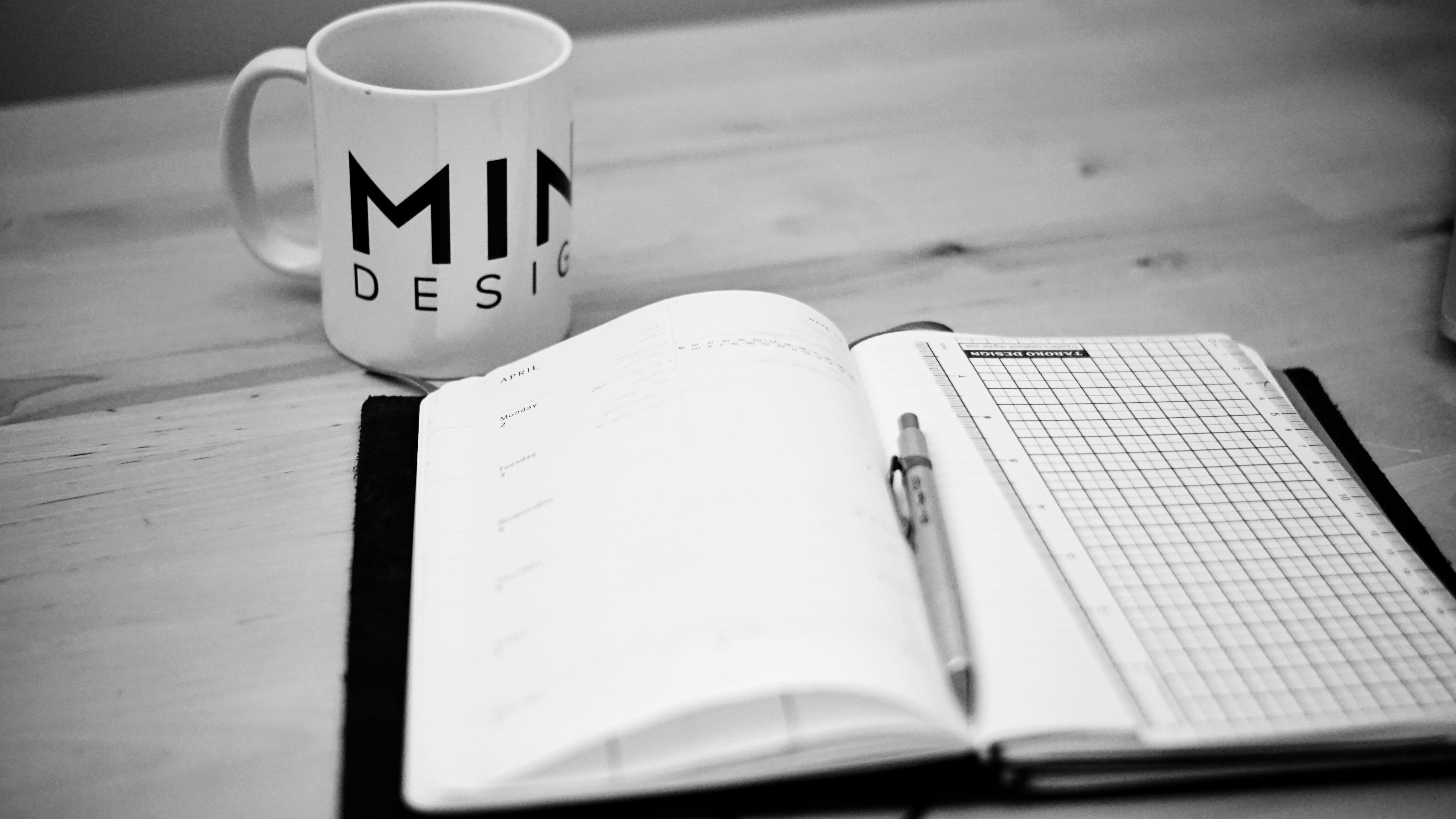 calendar, note, coffee, pen, food and drink, 5K, to do list, still life, workspace, ballpoint, food, diary, drink, cup, no people, communication, dish, HD Wallpaper
