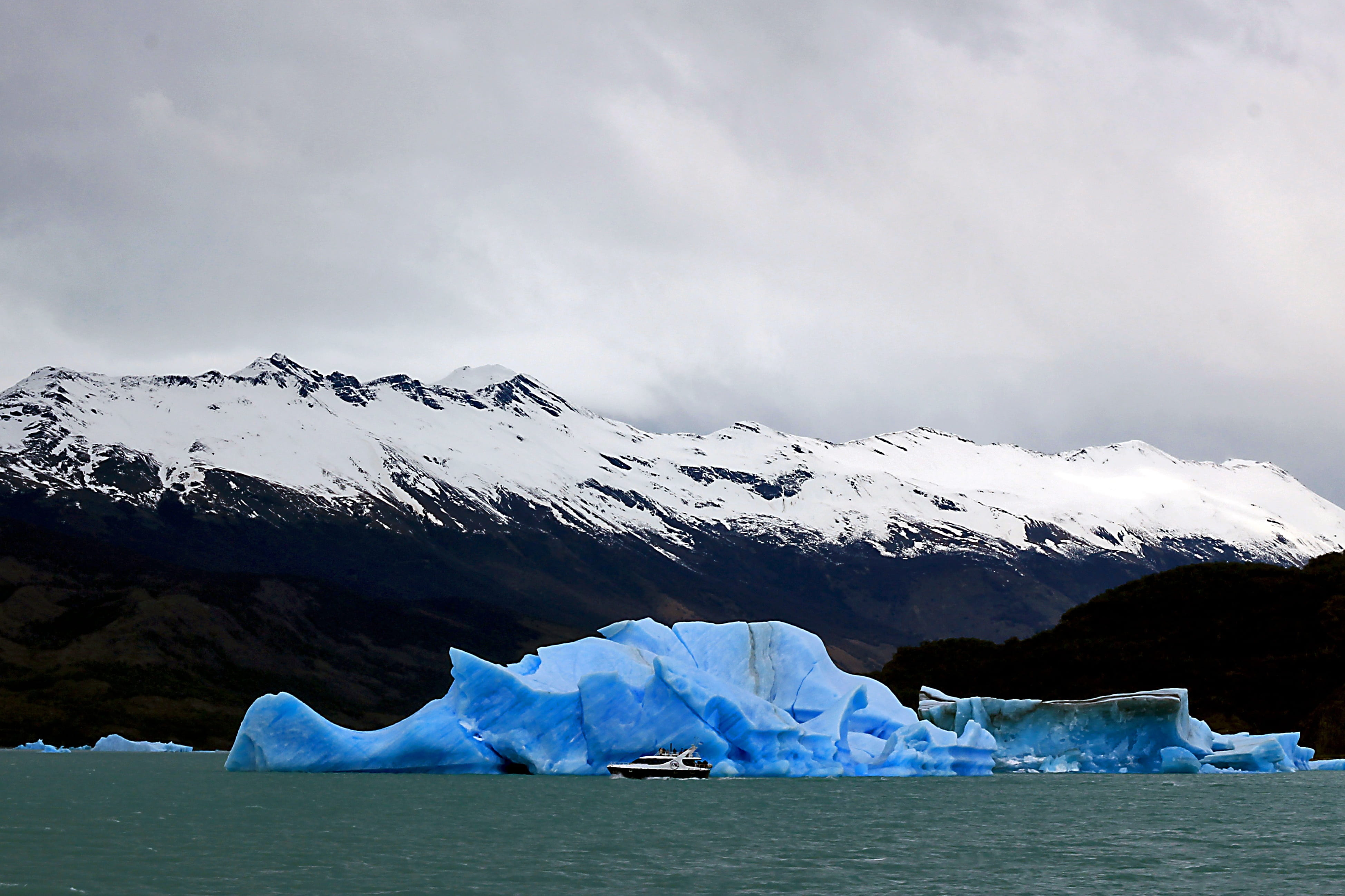 environment, iceberg, sky, floating on water, global warming, ice, mountain range, shrubs, small, majestic, nature, frosted, snowcapped mountain, landscape, HD Wallpaper