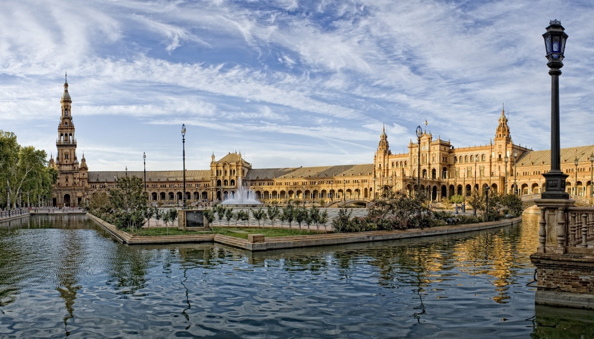 Plaza de España, Spain, 1080P, Monuments, Seville, HD Wallpaper