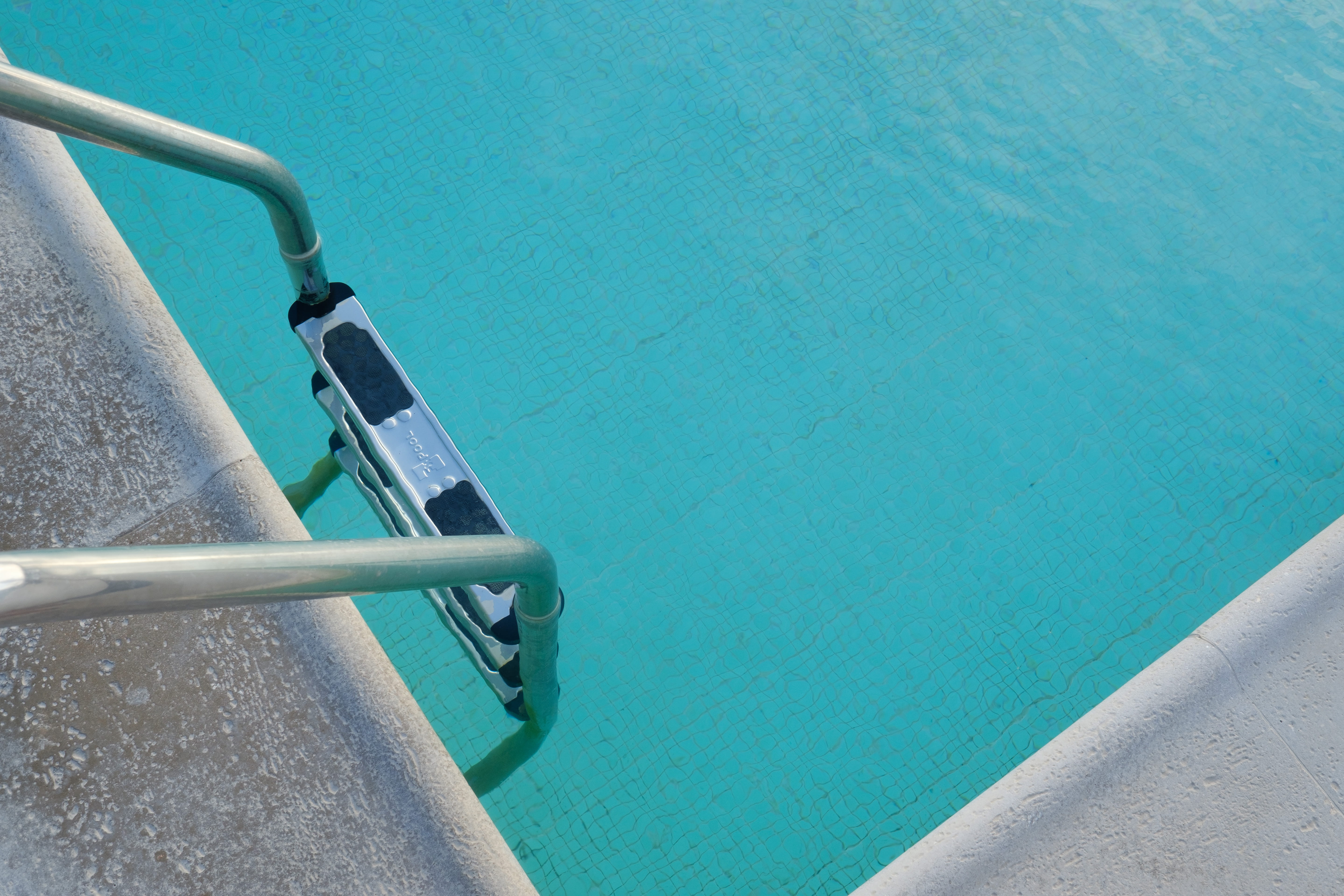 nature, metal, outdoors, copy space, sunlight, blue, turquoise colored, transparent, railing, ground, gray, handle, day, water, no people, swimming pool, HD Wallpaper