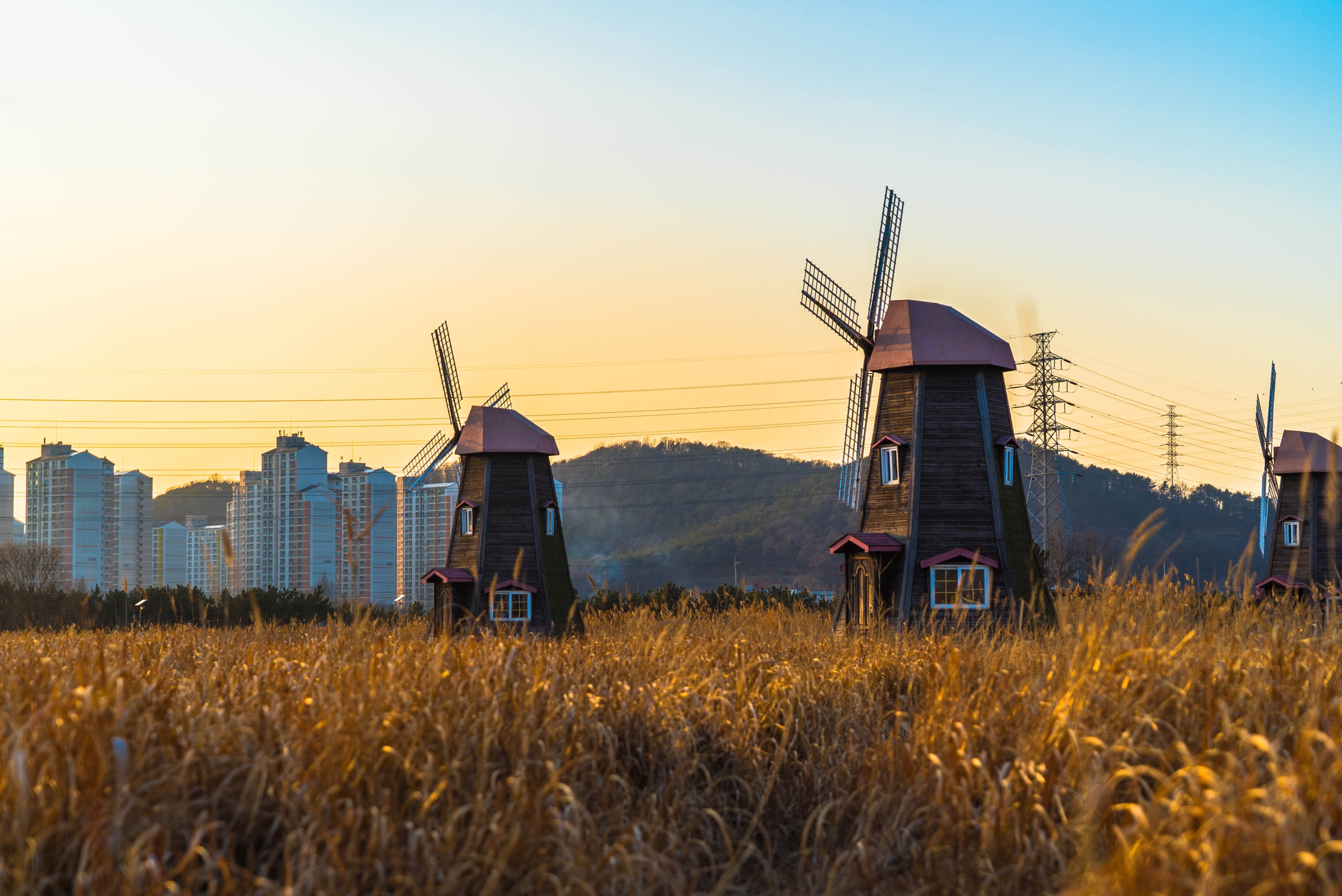 field, glow, outdoors, sunset, fuel and power generation, heaven, agriculture, nature, environment, scenery, travel, grass, environmental conservation, HD Wallpaper
