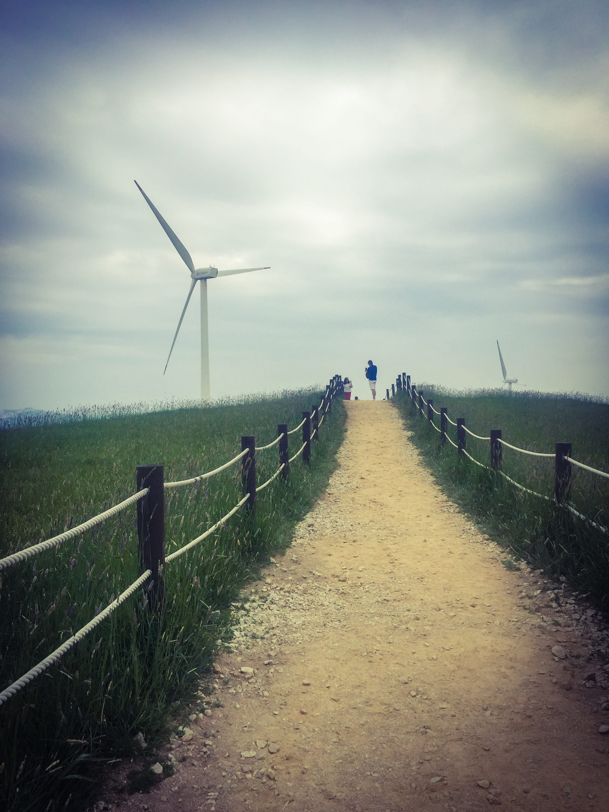 land, cloud - sky, Field, spring, beauty in nature, diminishing perspective, reed, Hill, grass, fuel and power generation, landscape, railing, scenics - nature, Phone HD Wallpaper