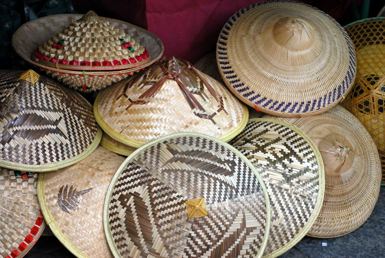 still life, food and drink, high angle view, basket, close-up, Conical, chinese food, indoors, rice, Paddy, market, pattern, no people, Hats, Rice, group of objects, HD Wallpaper