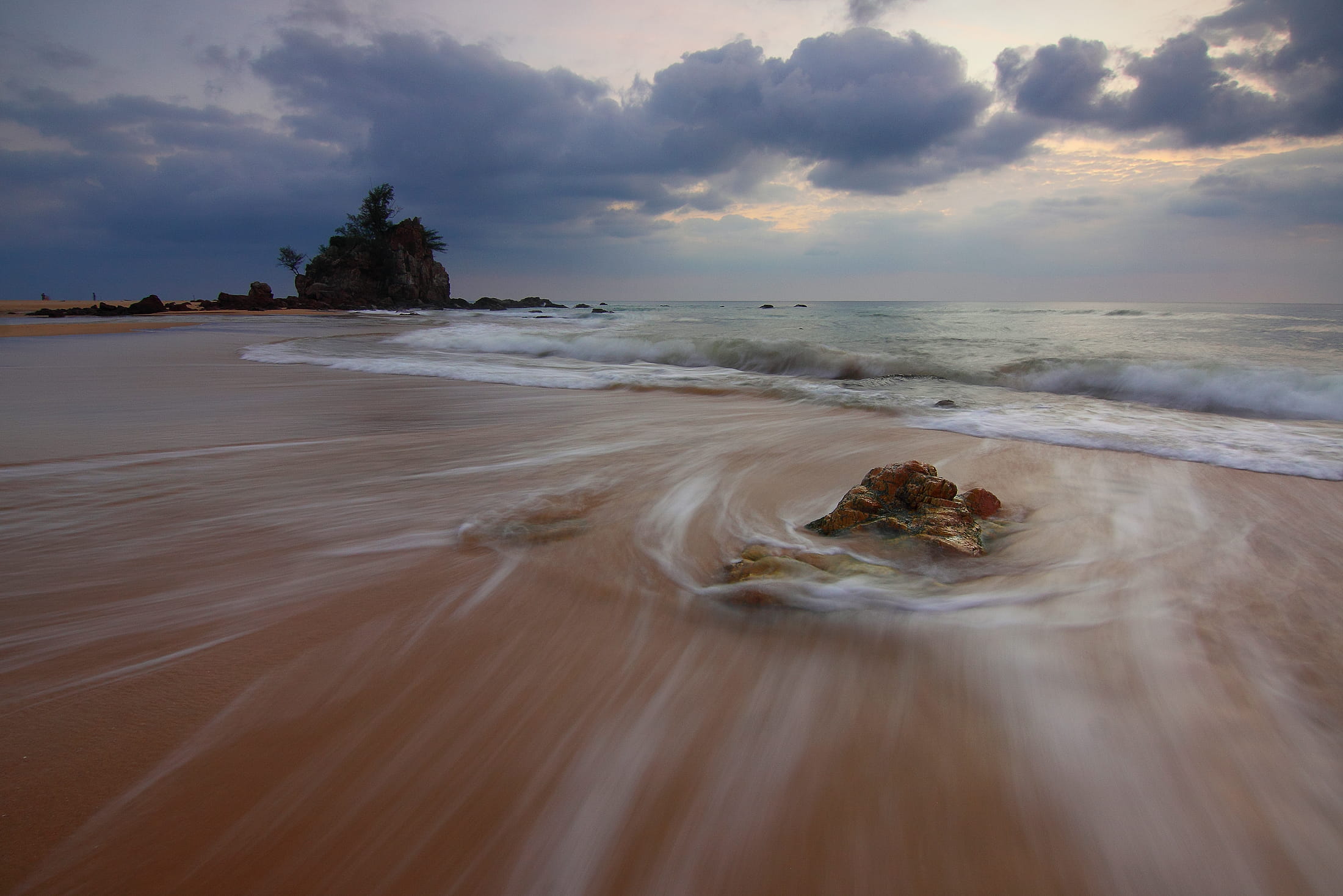 land, nature, sky, idyllic, outdoors, motion, daytime, tranquil scene, sand, cloud - sky, bay, ocean, beach, scenics - nature, dusk, 1080P, seascape, blurred motion, HD Wallpaper