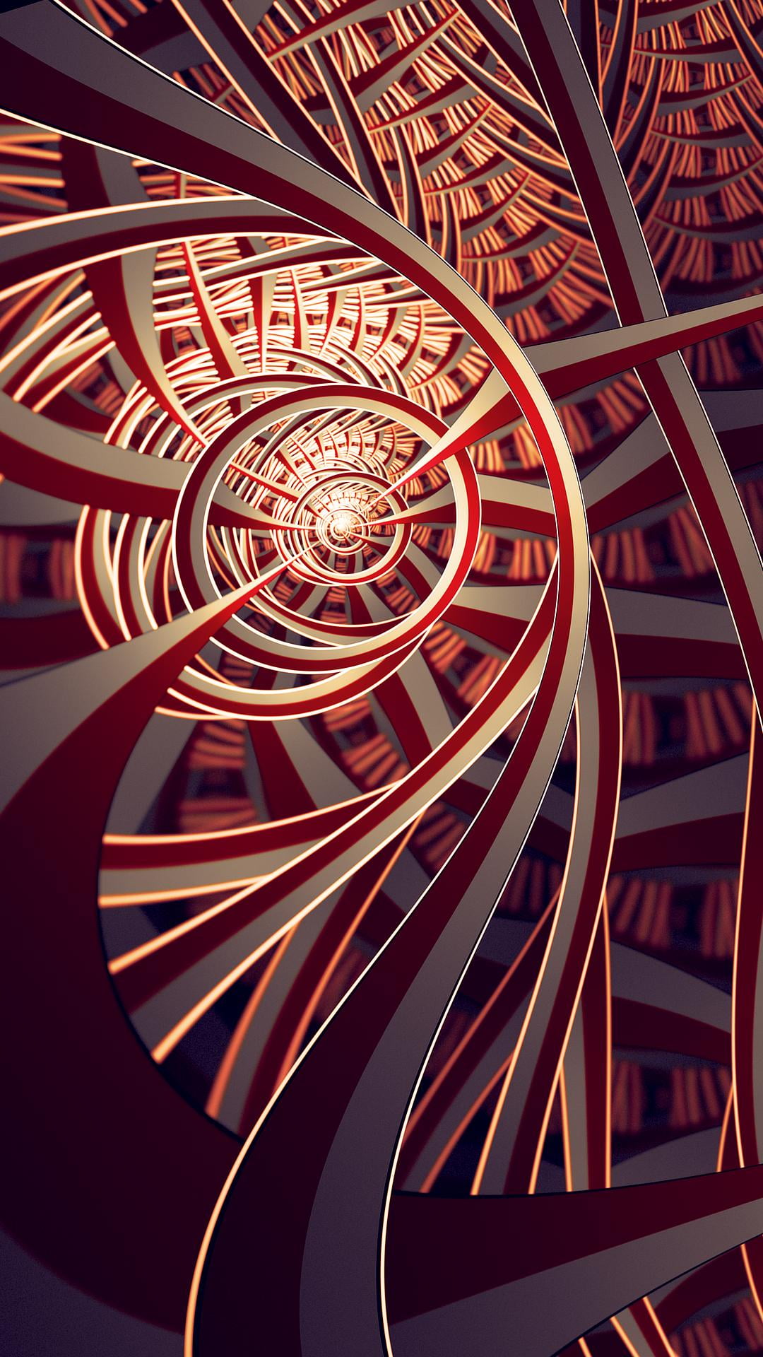 close-up, motion, design, Art And Creative, swirl, metal, red, architecture, steel, abstract, spiral, gray, archival, indoors, connection, pattern, full frame, Phone HD Wallpaper