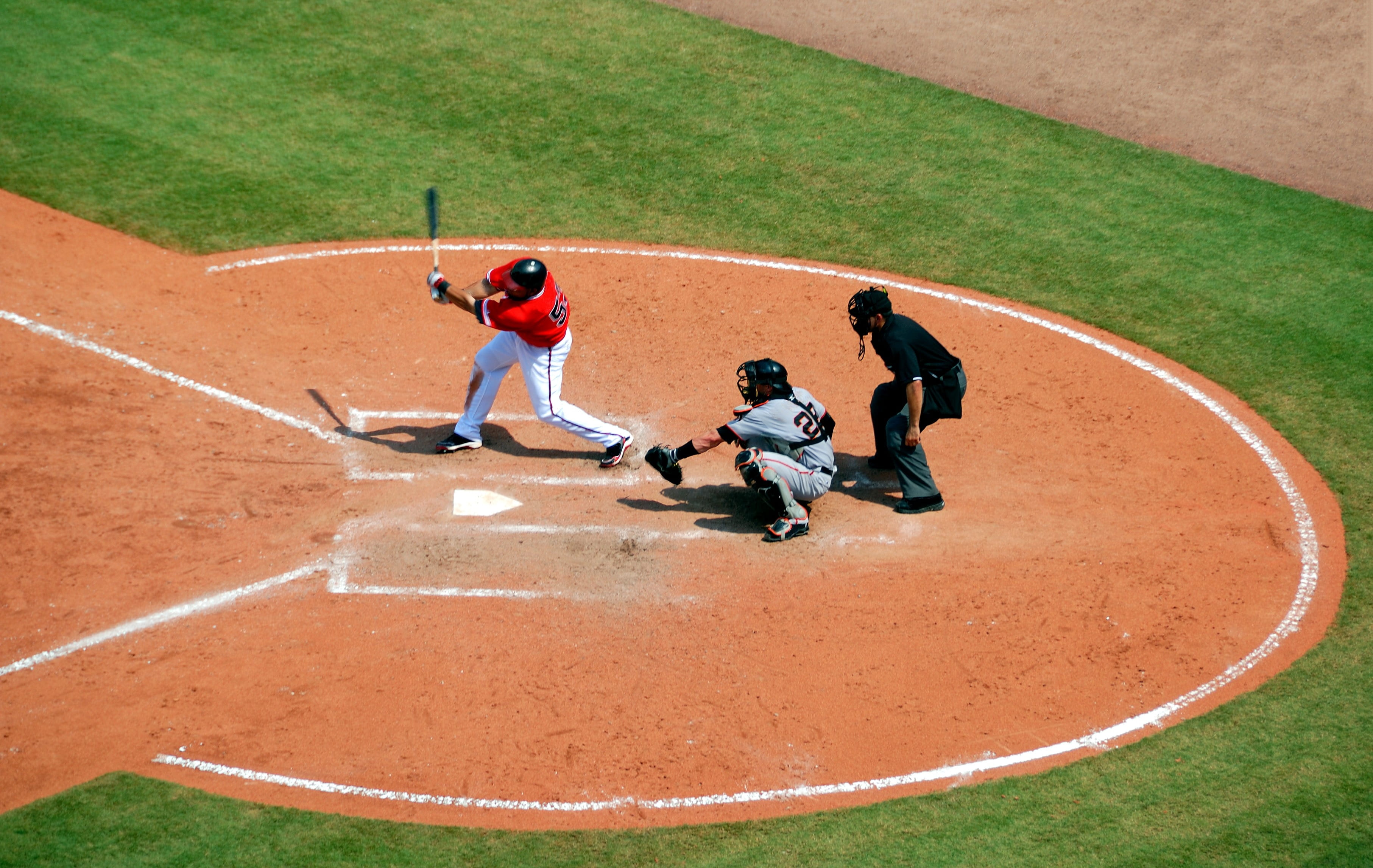 boys, grass, males, activity, catcher, day, offspring, player, action, playing field, positive emotion, baseball bat, sport, baseball uniform, high angle view, HD Wallpaper