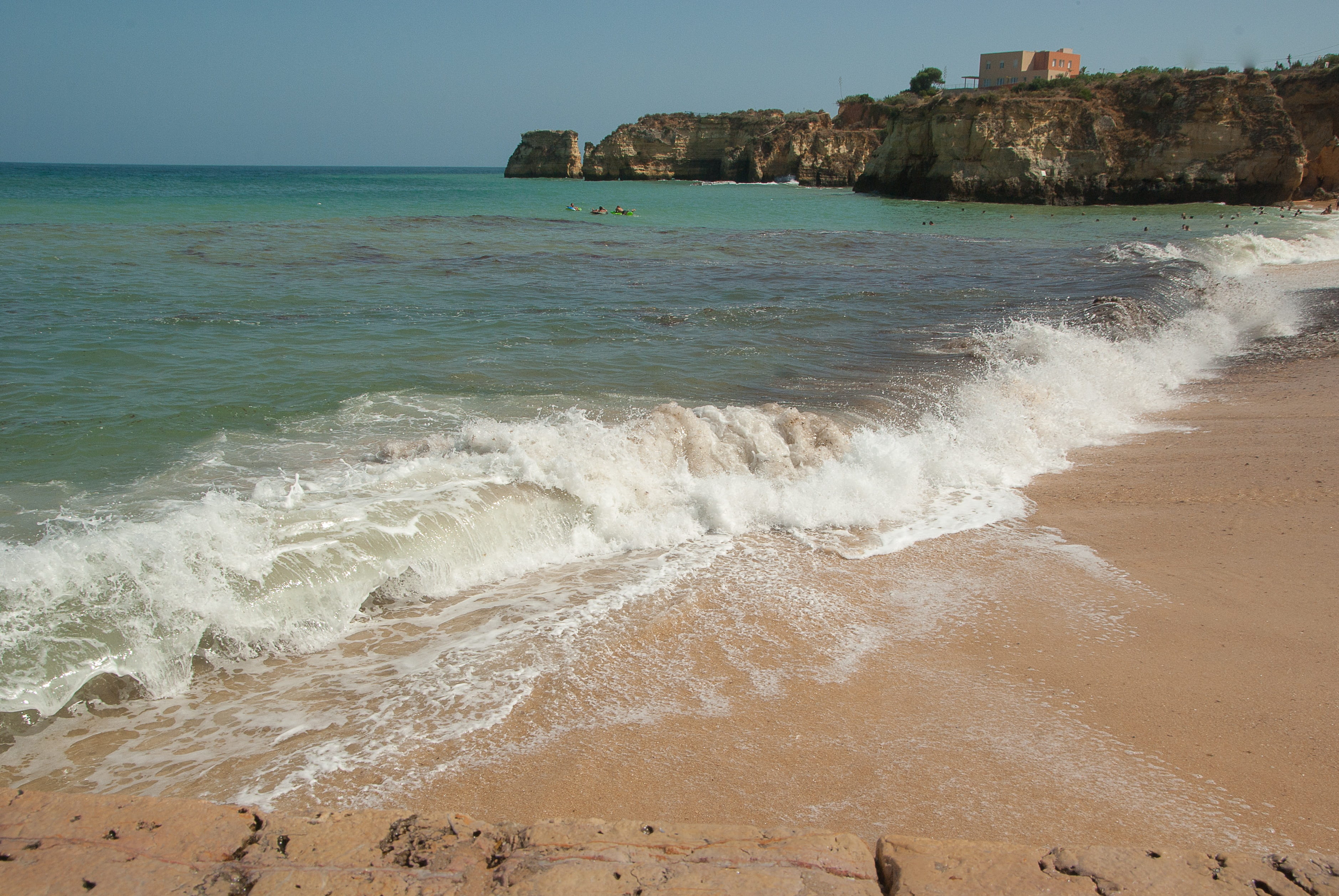 nature, portugal, aquatic sport, motion, wave, land, day, sport, cliffs, tranquility, horizon, water, no people, sky, sand, sea, power in nature, 2K, scum, HD Wallpaper