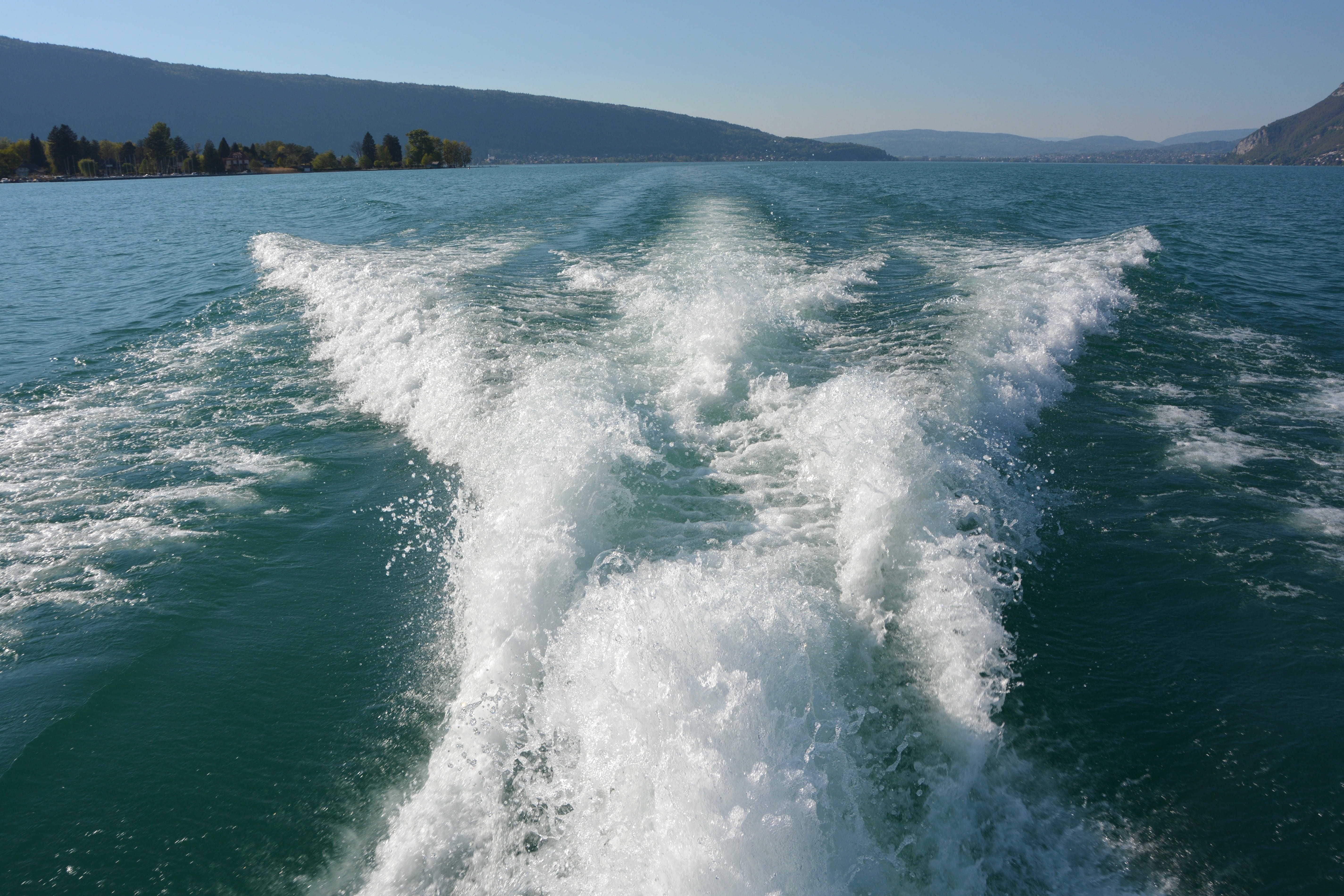 scenics - nature, wave, nature, wake - water, day, motion, annecy lake, france, power in nature, scum, waterfront, sport, beauty in nature, water, aquatic sport, HD Wallpaper