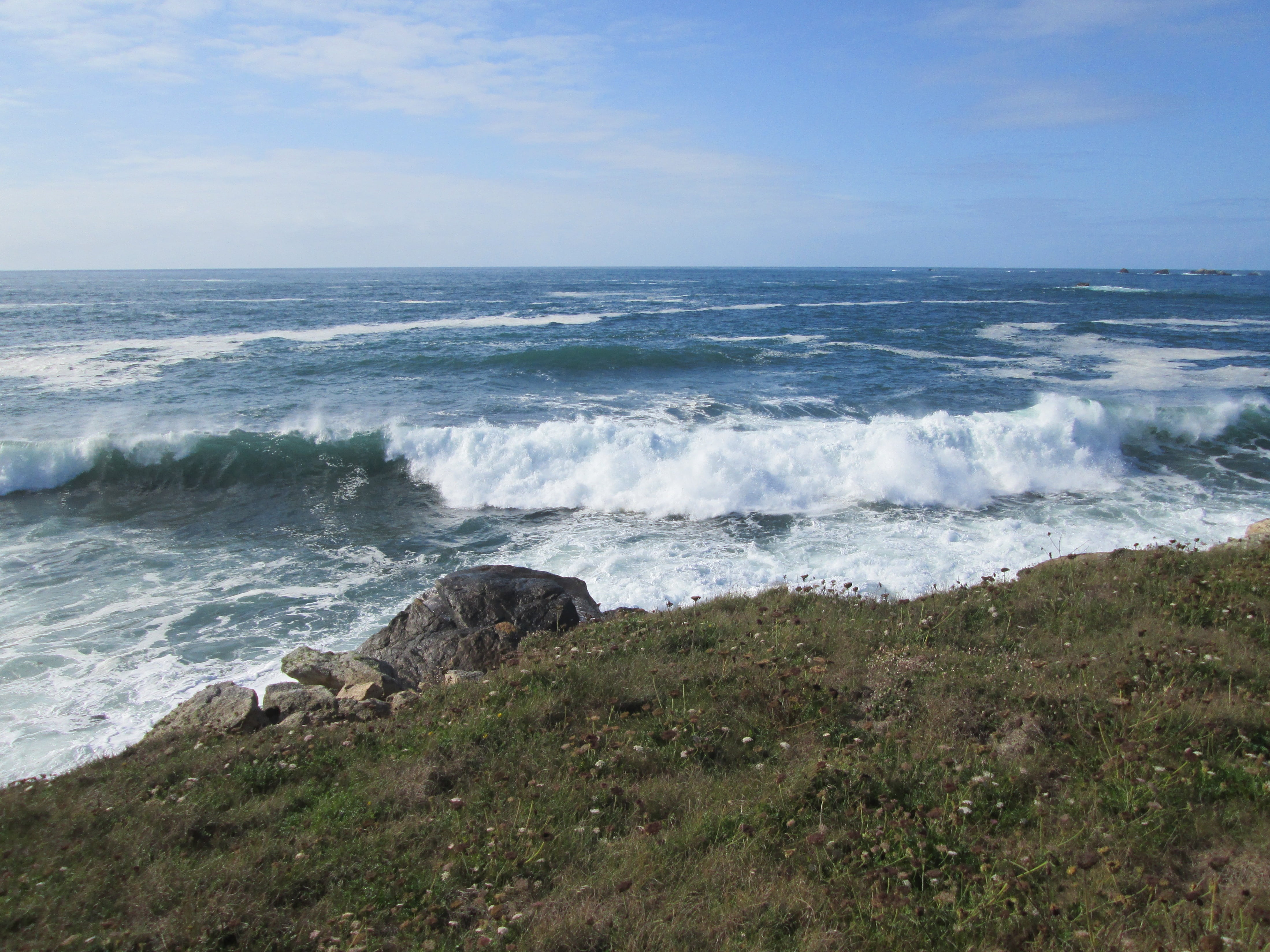 wild, atlantic, ocean, landscape, rock, sky, tranquil scene, nature, motion, maritime landscape, waves, horizon over water, outdoors, sea, idyllic, brittany, HD Wallpaper