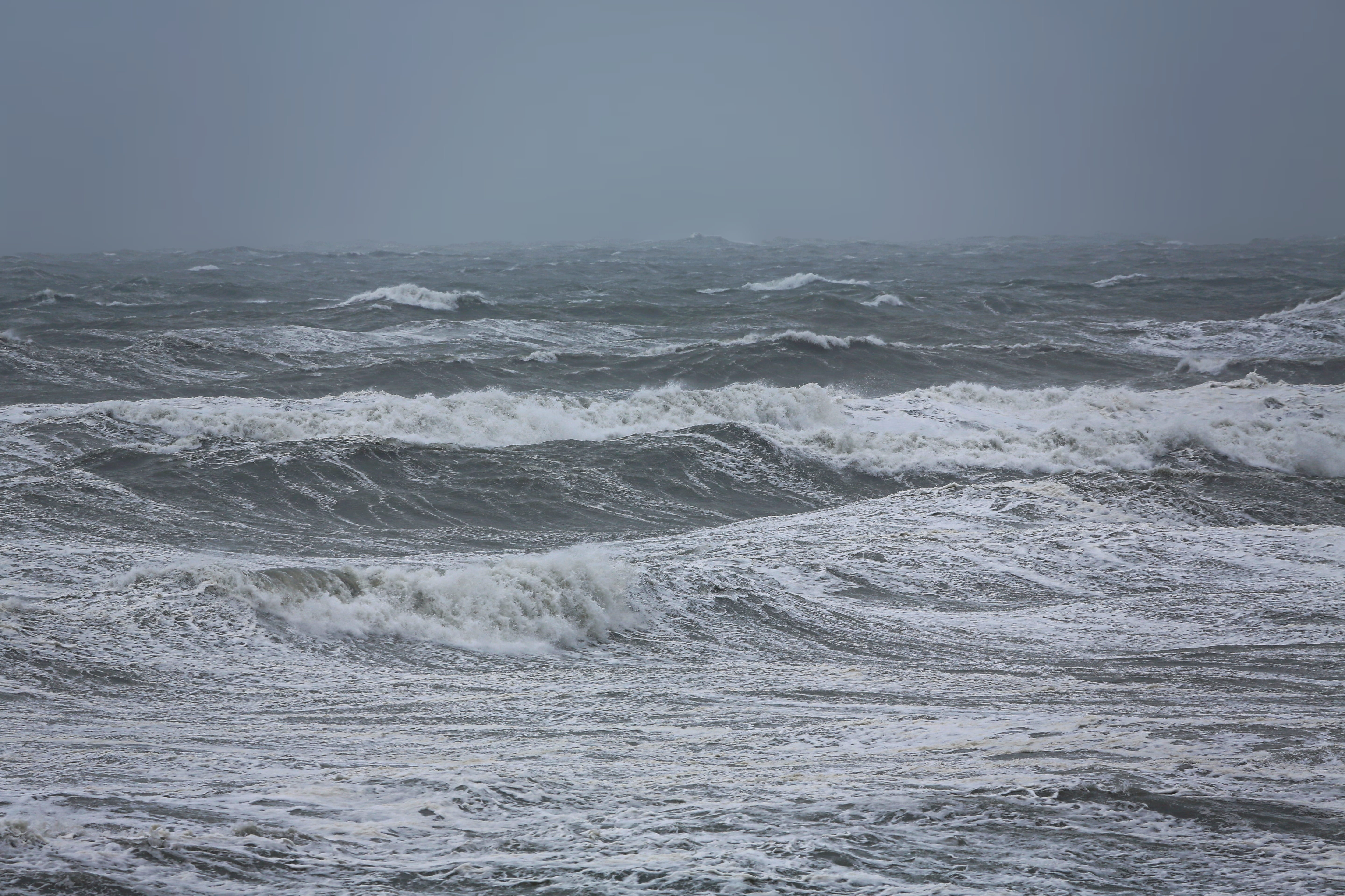 no people, Sea, beauty in nature, 5K, beach, scenics - nature, power in nature, Scum, motion, backgrounds, aquatic sport, land, sea, wave, storm, outdoors, HD Wallpaper