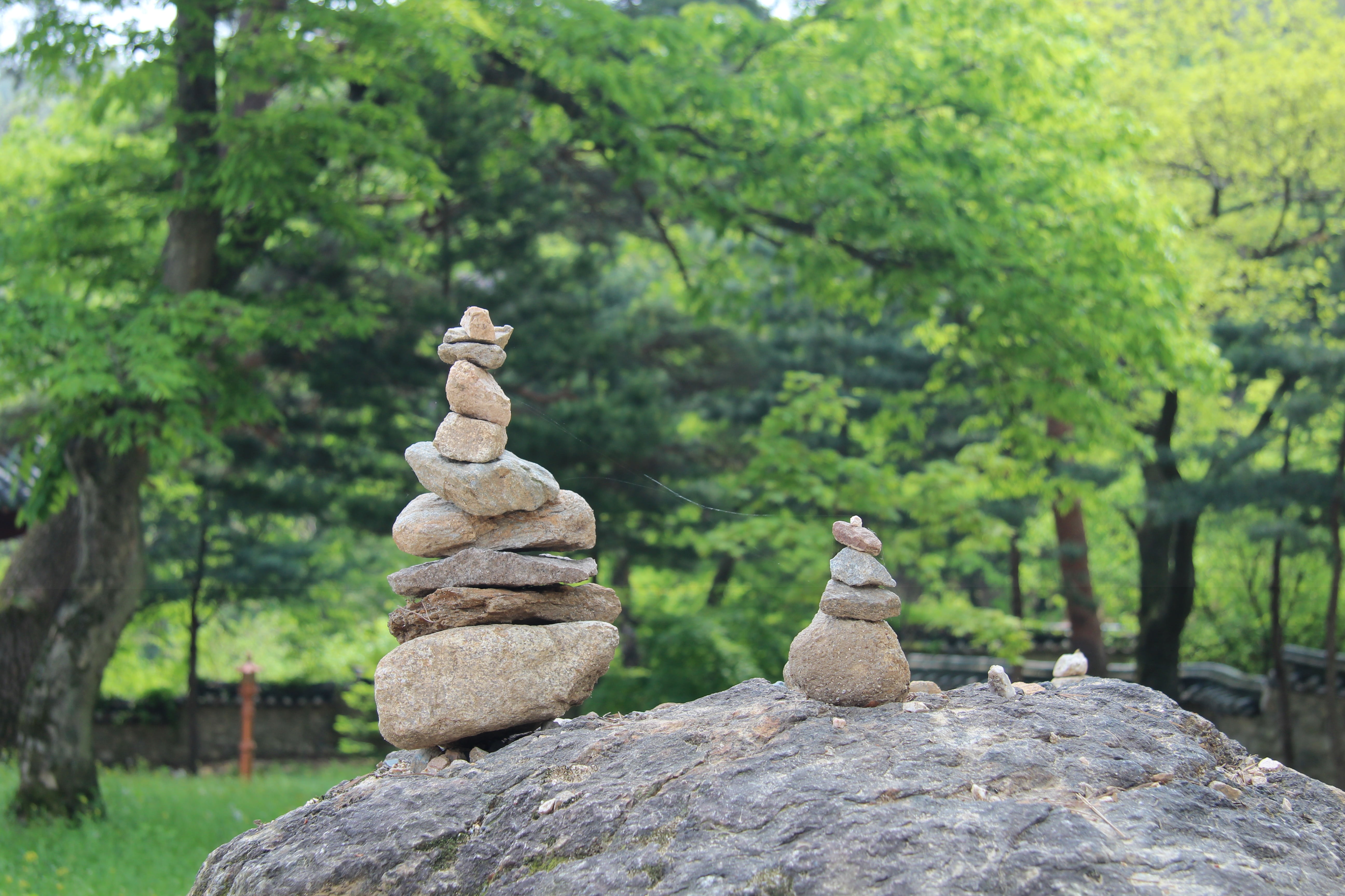 spirituality, rock - Object, tranquility, prayer, pebble, land, stack, day, hope, focus on foreground, temple, forest, solid, stones, boulder, genesis, HD Wallpaper