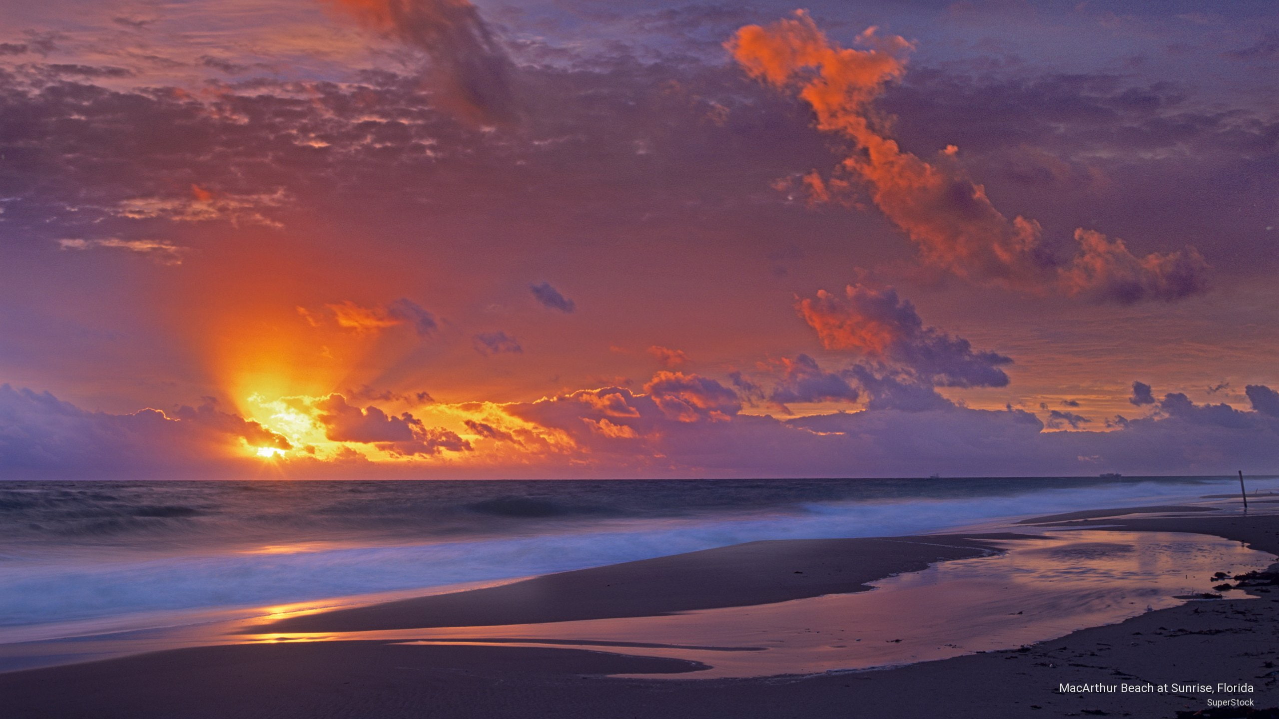 beach, sunrise, florida, macarthur, 2K, Beaches, HD Wallpaper