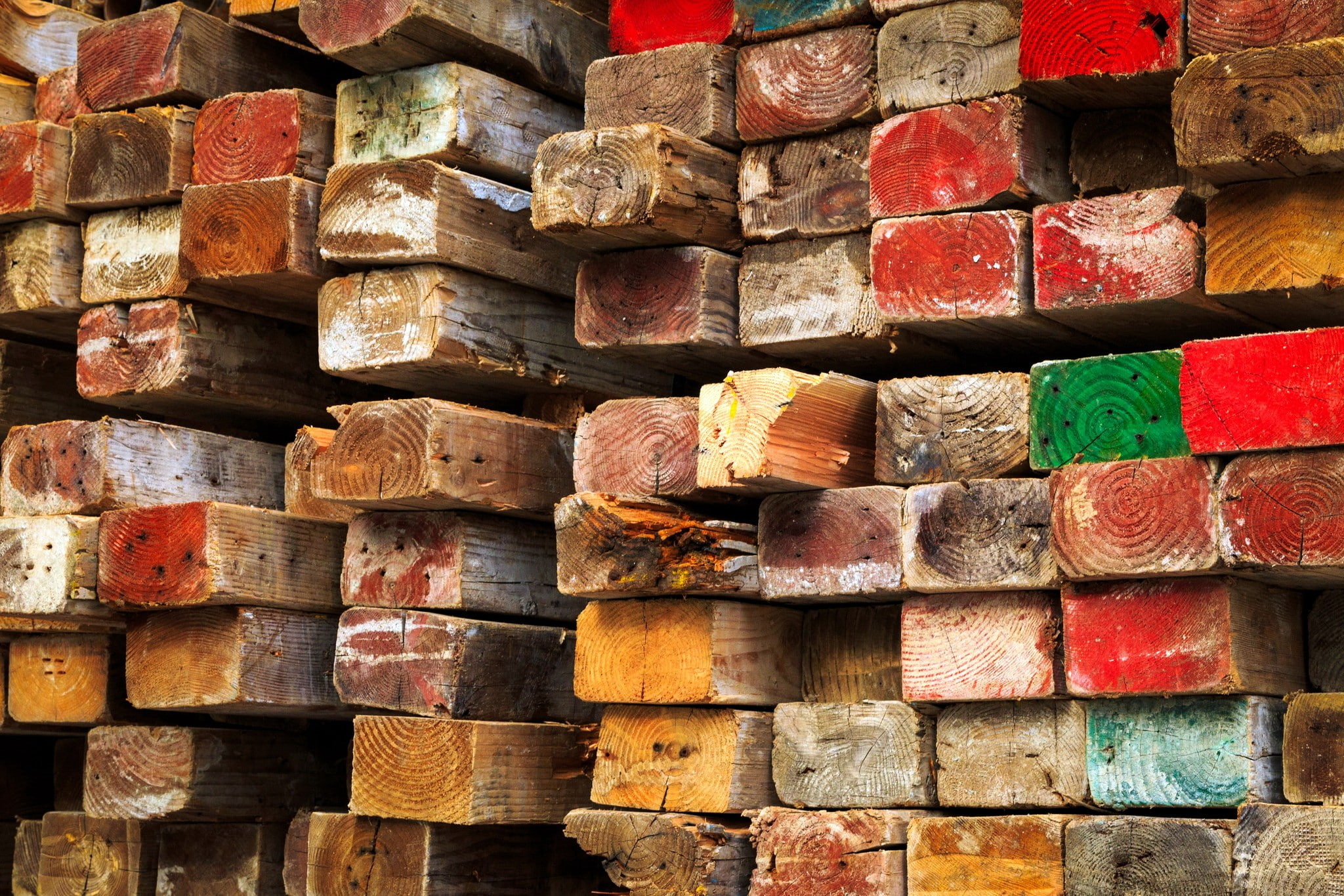 brick wall, stack, wall, still life, no people, architecture, full frame, wood, colorful, wood - material, variation, choice, construction material, arrangement, HD Wallpaper