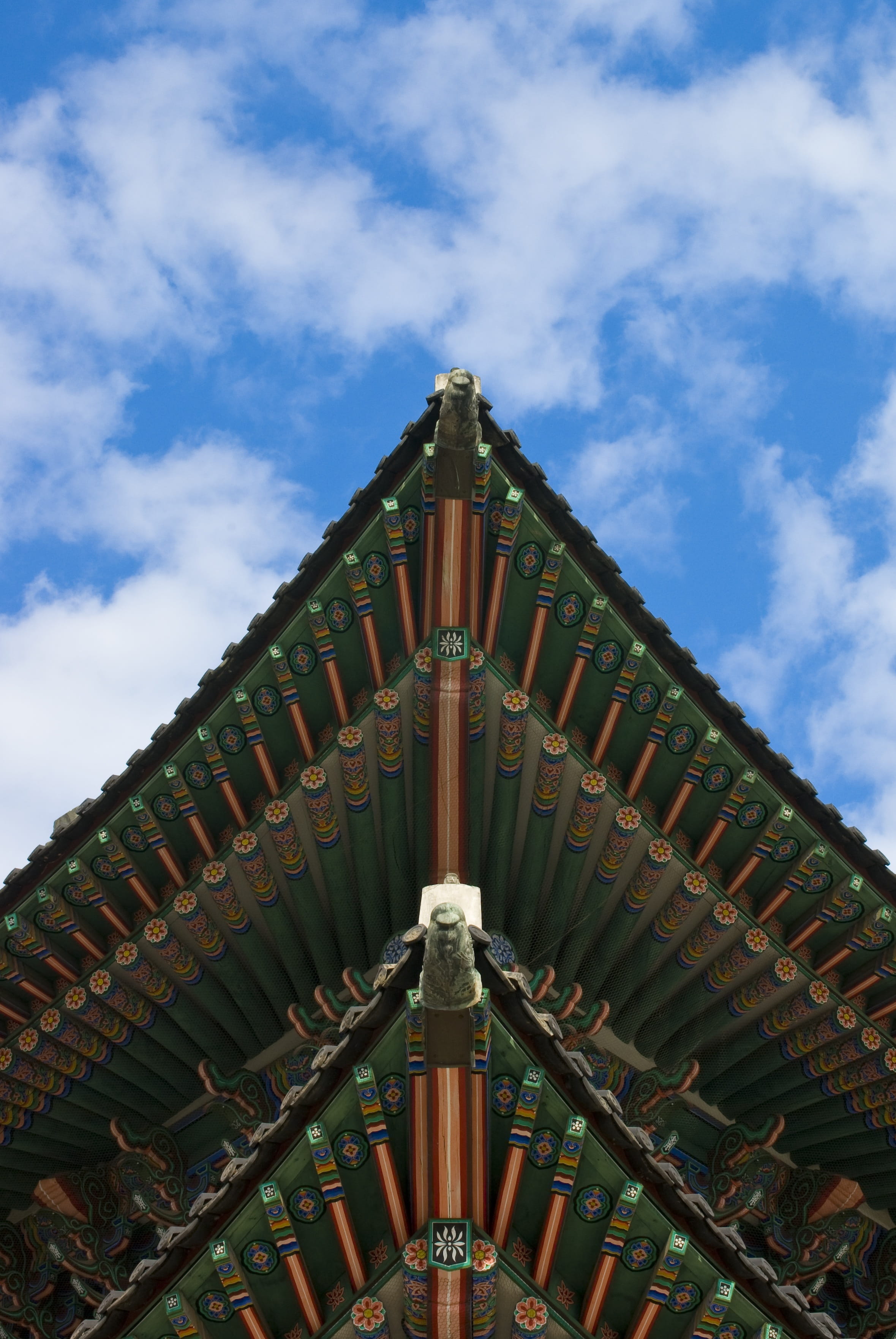 day, pattern, cloud, photography, architectural, korean traditional, sky, Korean, built structure, building, belief, glyph, cultures, no people, Roof, building exterior, Phone HD Wallpaper