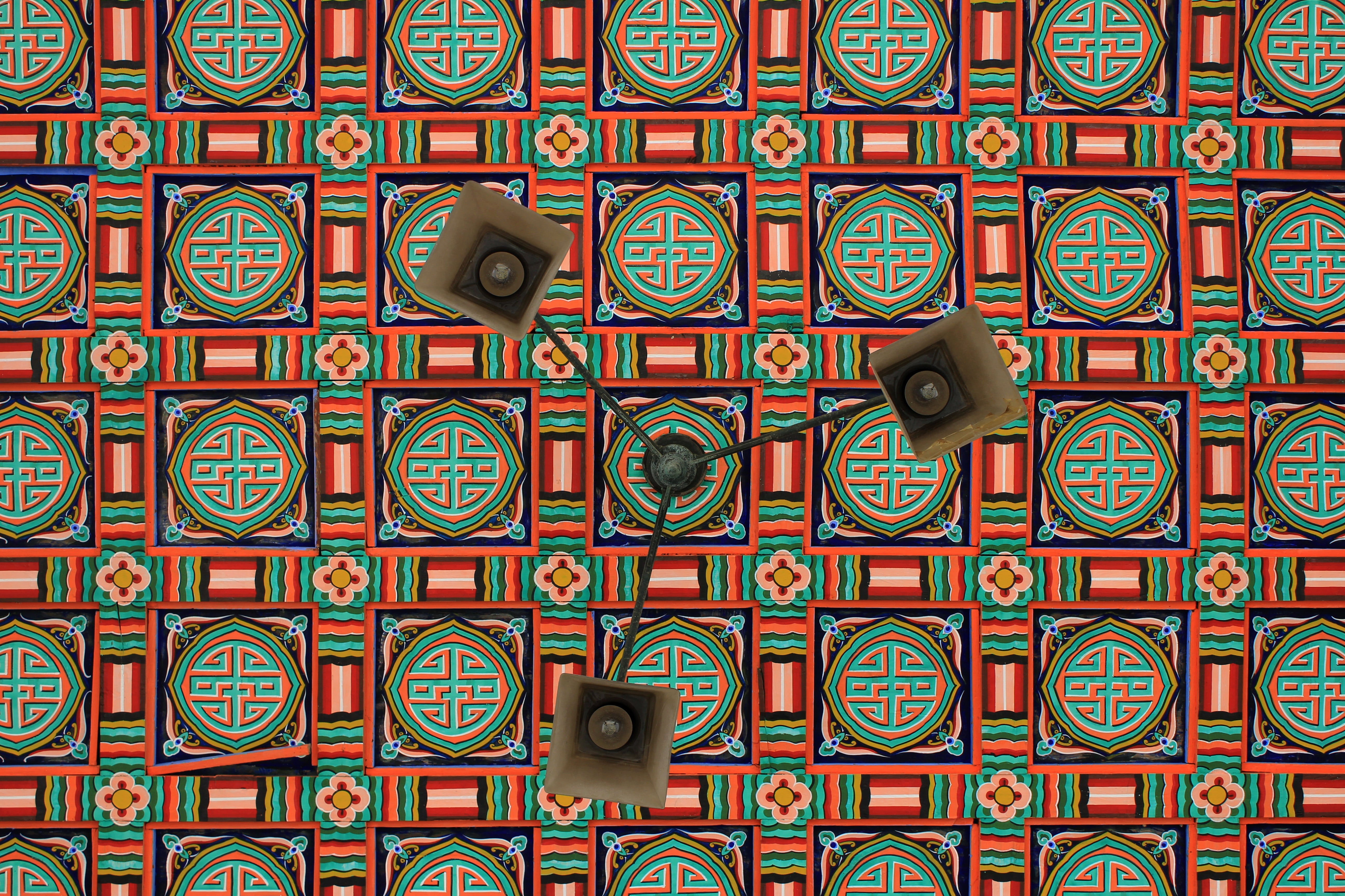 sign, full frame, hanging, oriental, pattern, beauty, downlight, palaces, built structure, ceiling, orientalism, multi colored, black, text, republic of korea, HD Wallpaper