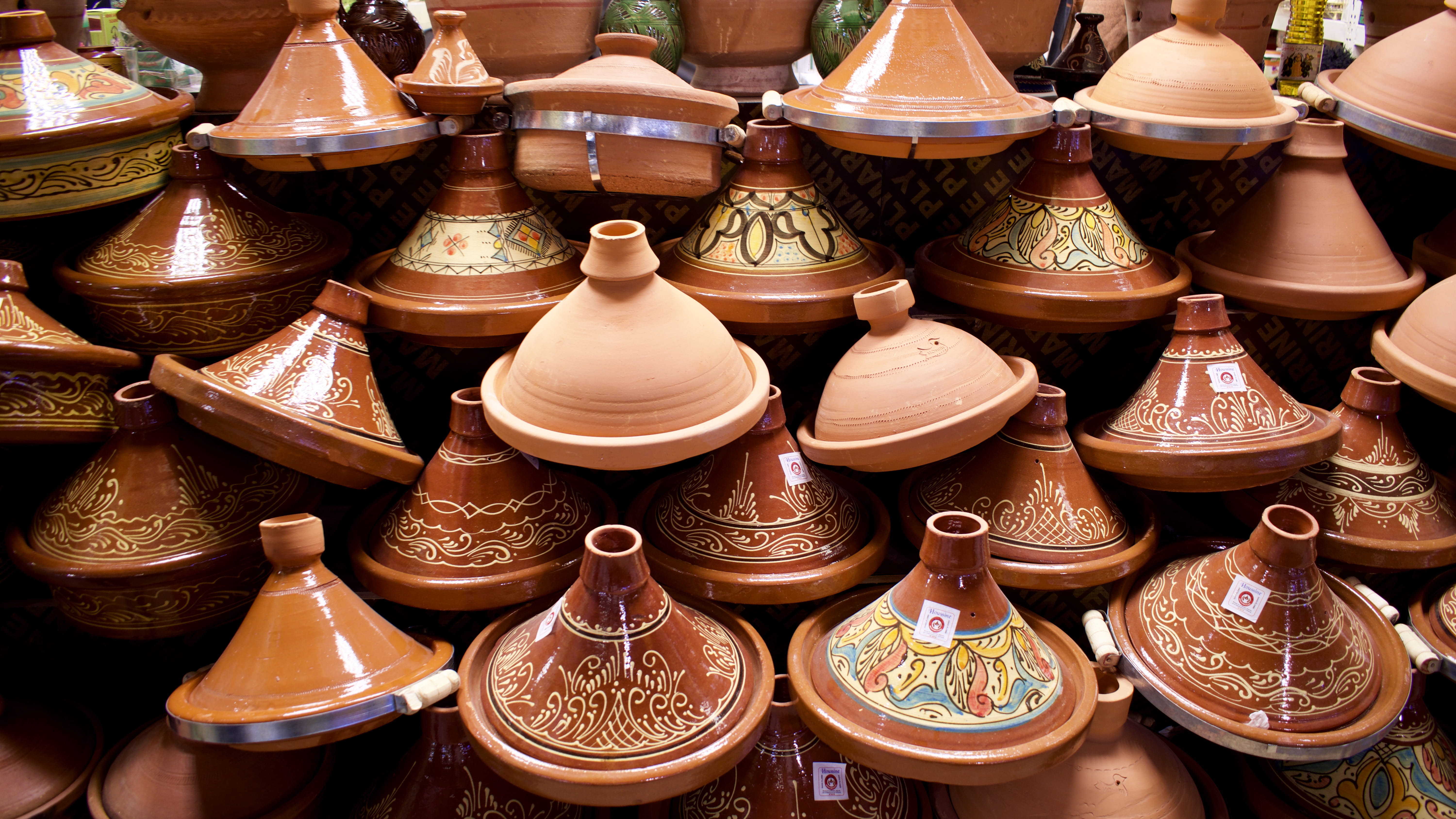 craft, brown, morocco, dubai, pottery, jar, choice, outdoors, saucer, for sale, variation, art, art and craft, building, creativity, business, sale, market, HD Wallpaper