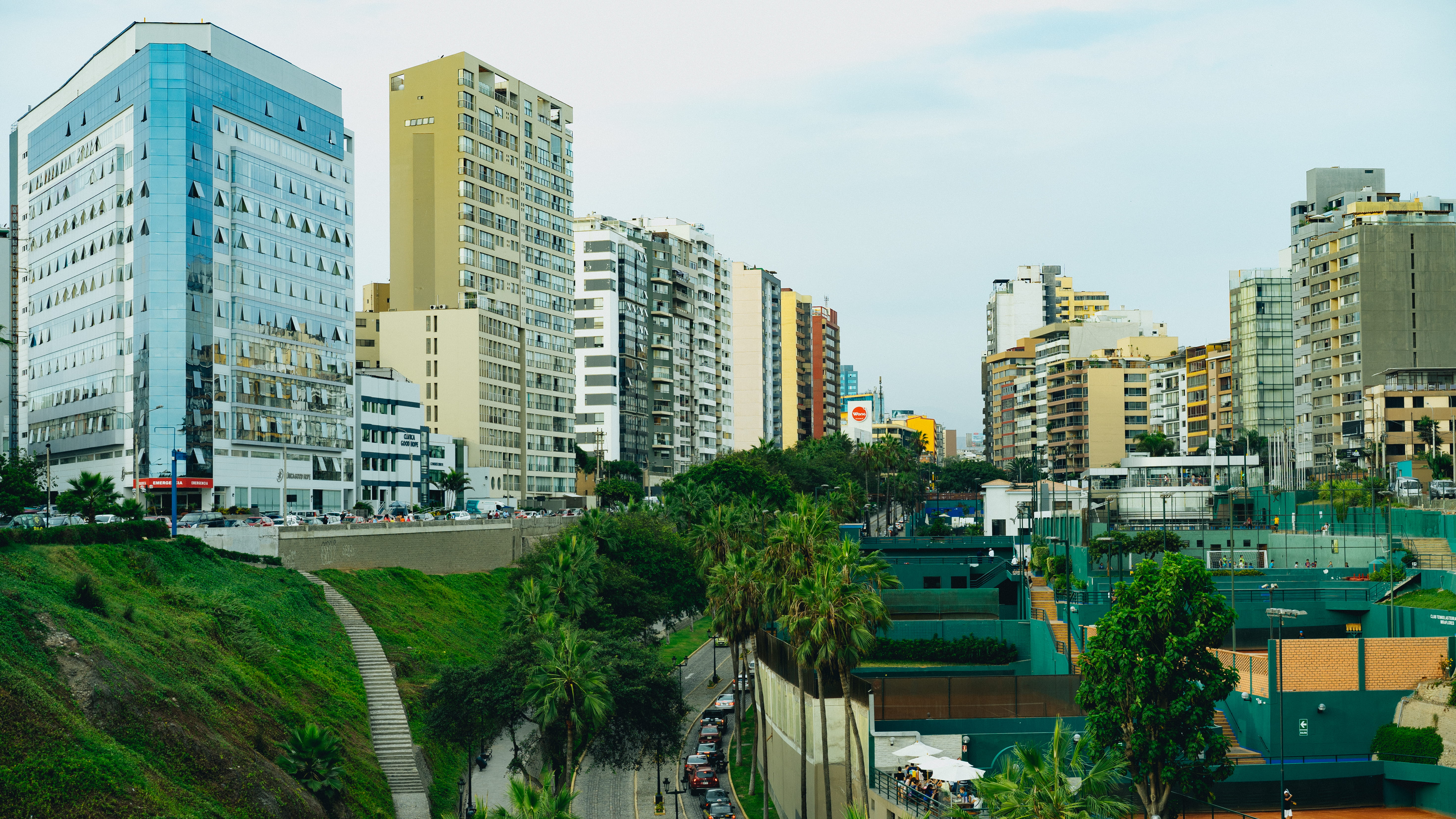 built structure, office, road, tree, building exterior, financial district, peru, street, cityscape, skyscraper, buildings, sky, office building exterior, HD Wallpaper