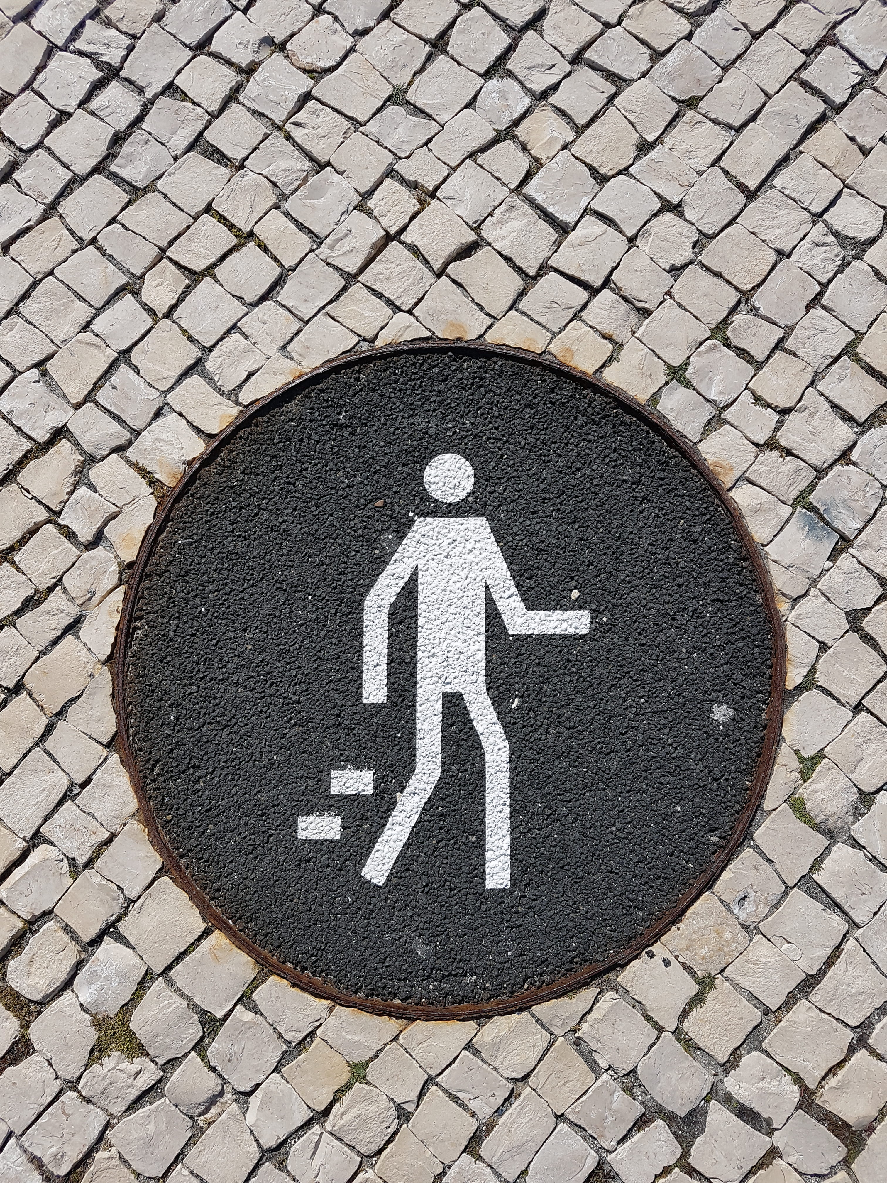 information symbol, representation, grafix, street, shape, road sign, guidance, no people, human representation, lisbon, pedestrian crossing sign, high angle view, Phone HD Wallpaper