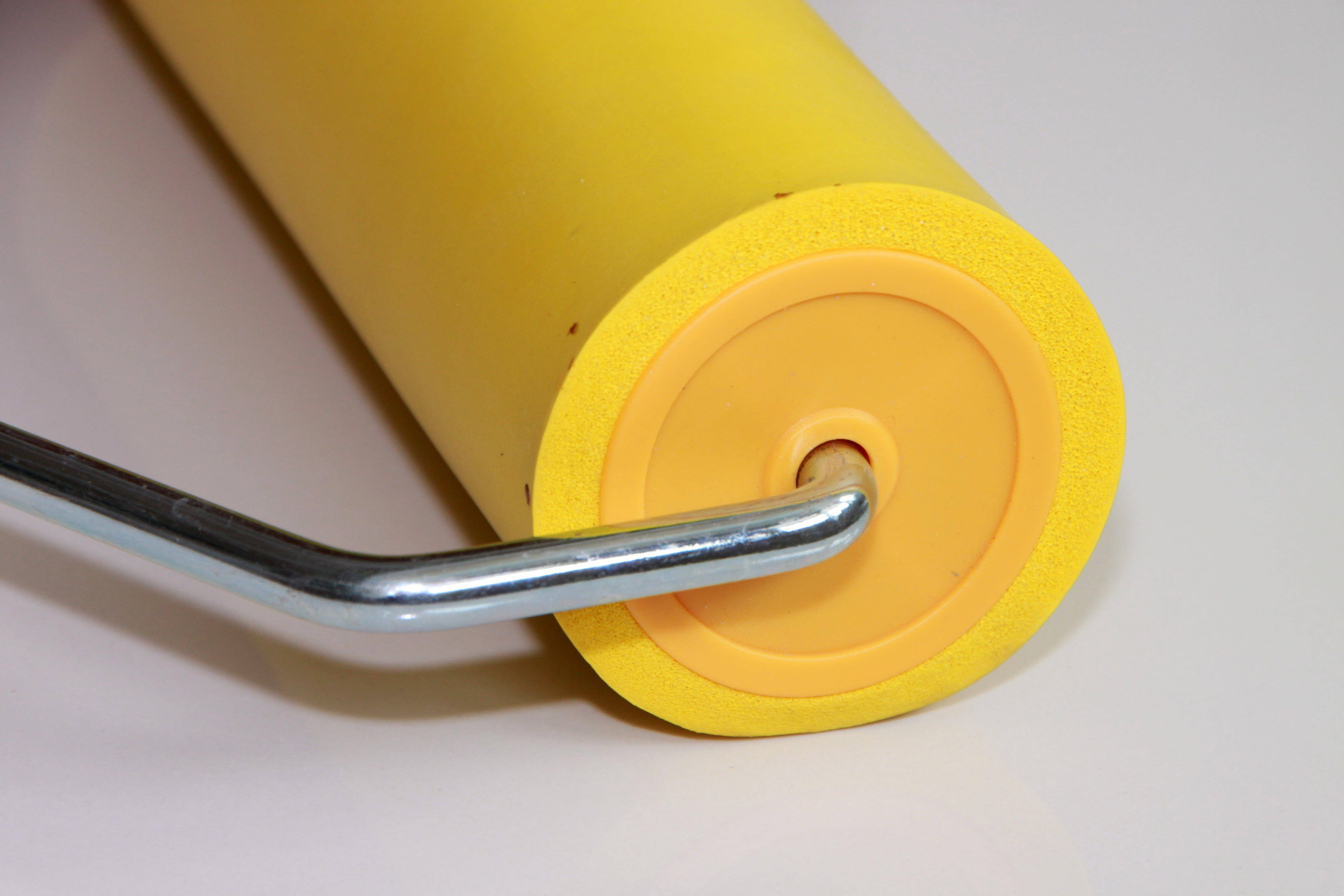 day, housework, work, equipment, office supply, alloy, yelllow paint roller, transportation, studio shot, roller, plastic, construction Industry, indoors, HD Wallpaper