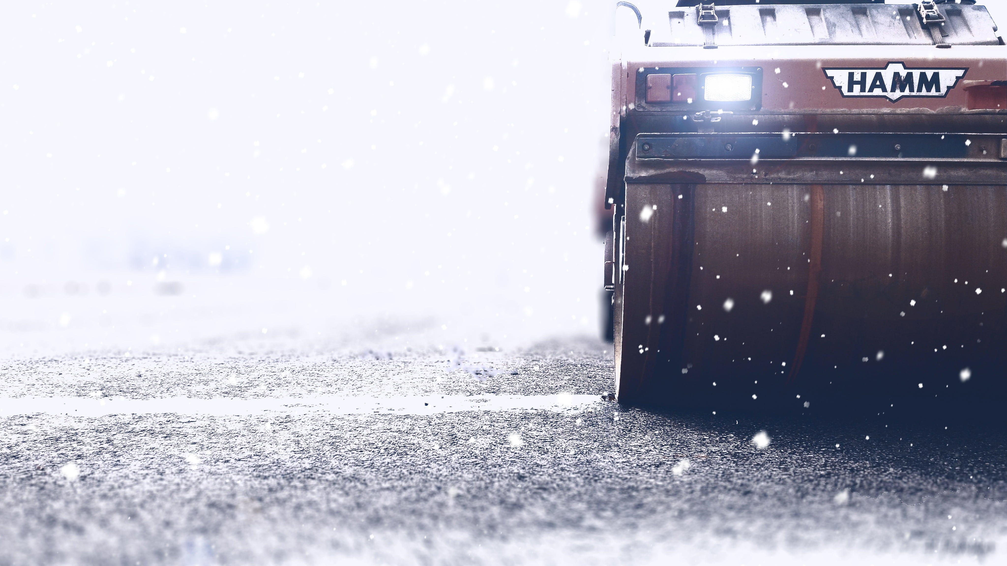 highway, close-up, outdoors, snow, road, nature, environment, snowfall, light, day, backgrounds, red, motion, selective focus, construction, scenics - nature, HD Wallpaper
