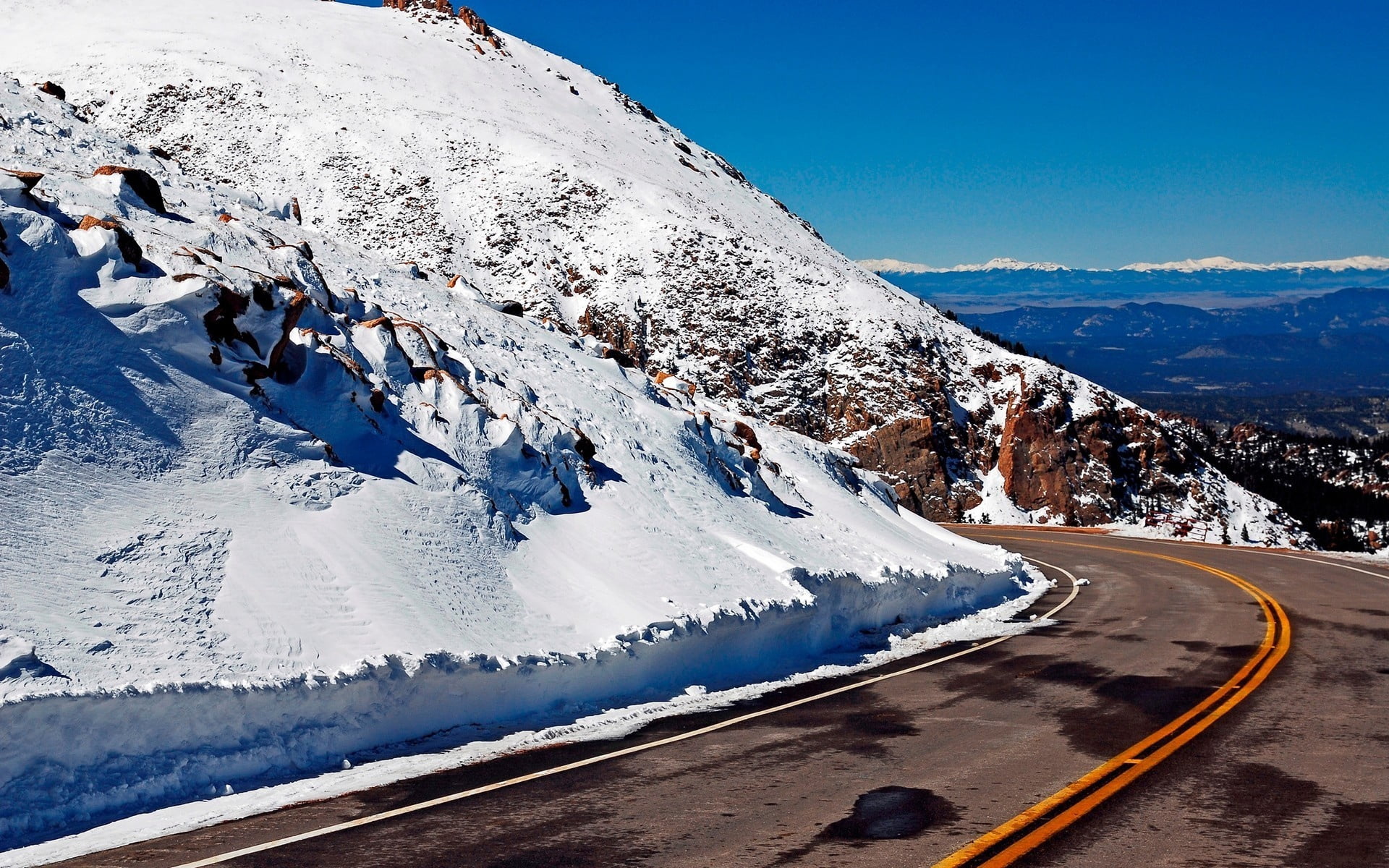 ski, 1080P, outdoors, glacier, mountain Range, frozen, season, road, covered, landscape, yellow, cold - Temperature, environment, scenics - nature, winter, HD Wallpaper