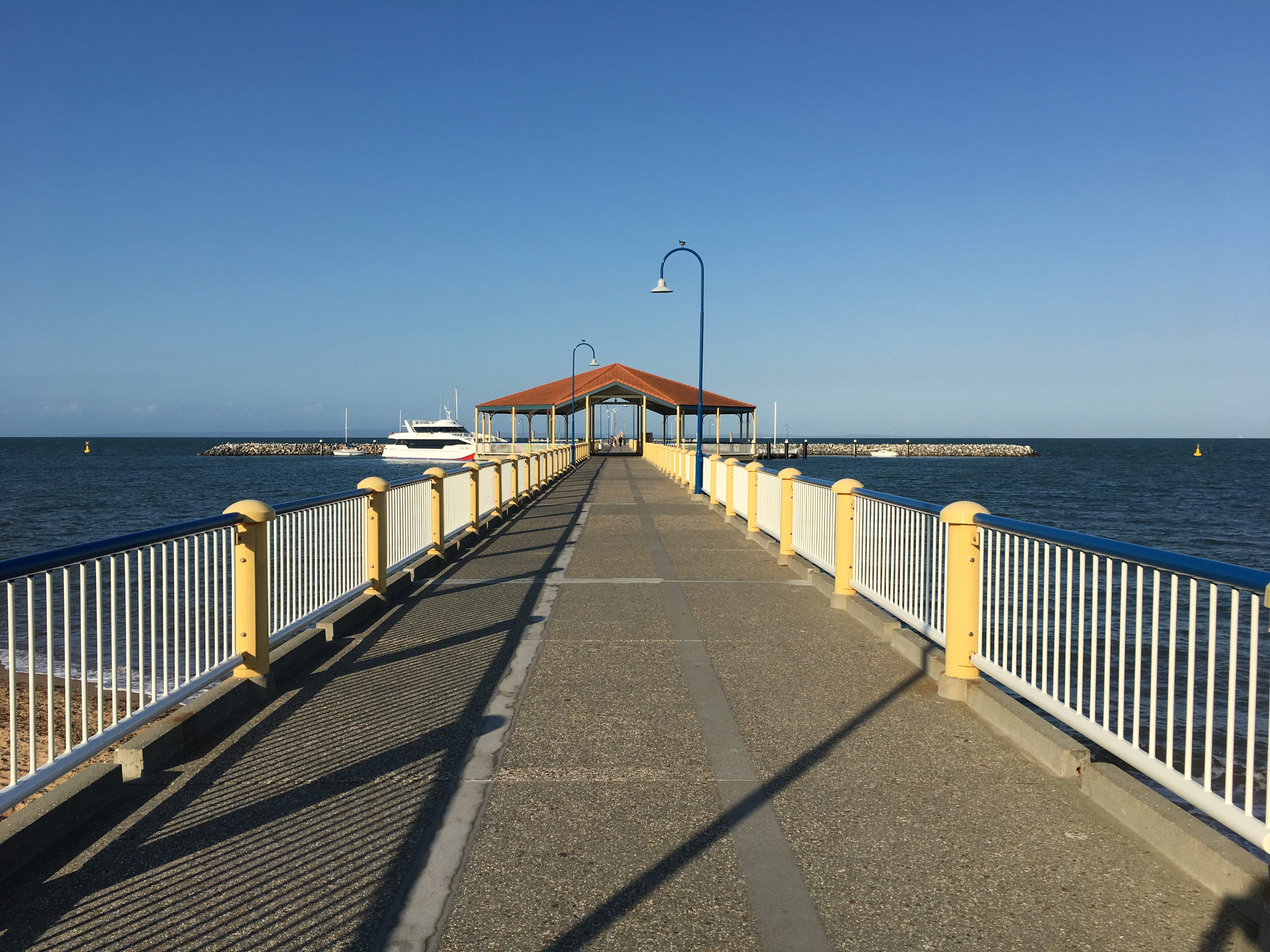 point, railing, the way forward, building, ocean, water, horizon, no people, outdoors, blue, horizon over water, peninsula, stunning, architecture, sunlight, HD Wallpaper