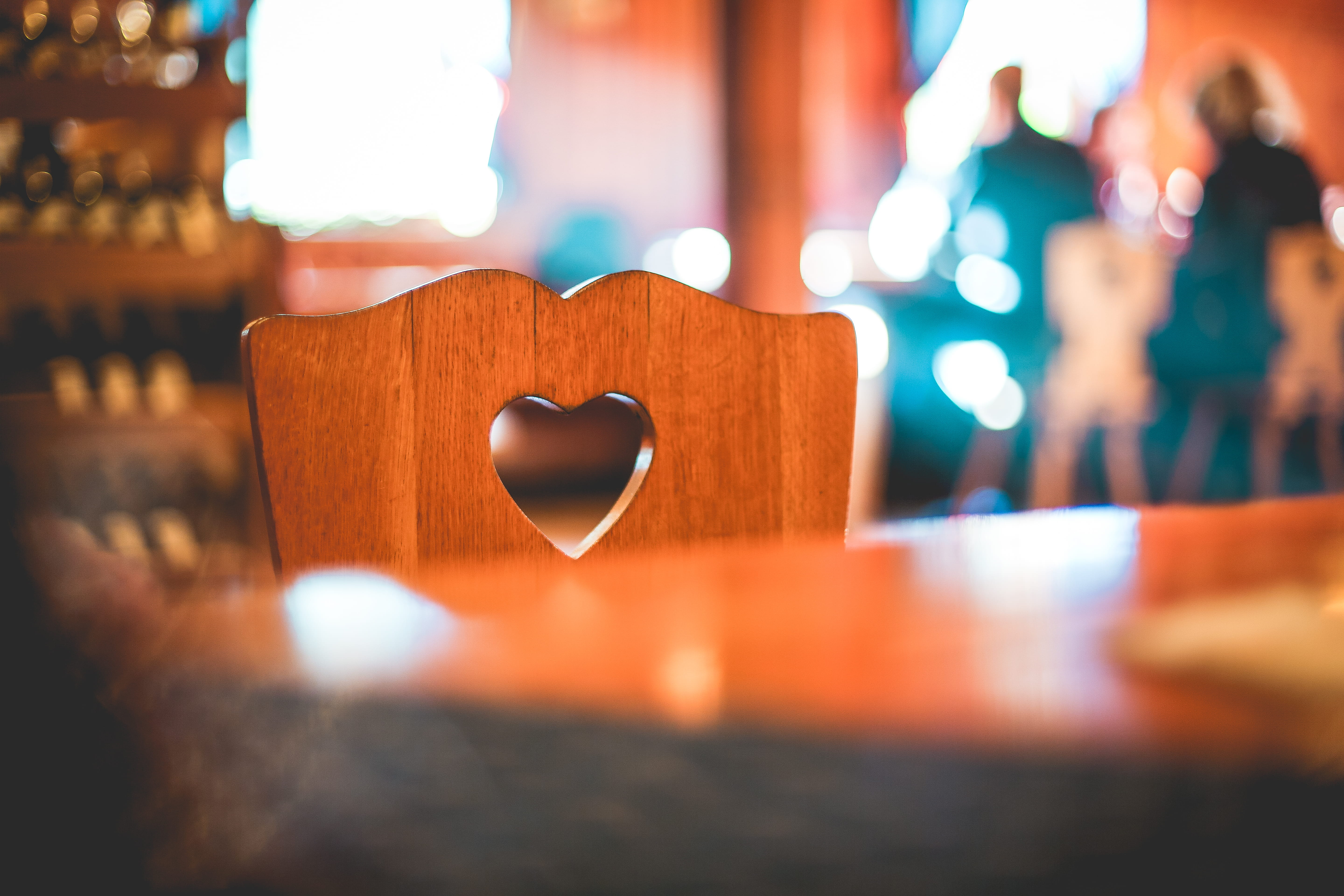 close-up, table, shape, love, bar - drink establishment, heart shape, Retro, vintage, focus on foreground, indoors, defocused, selective focus, Old, night, HD Wallpaper