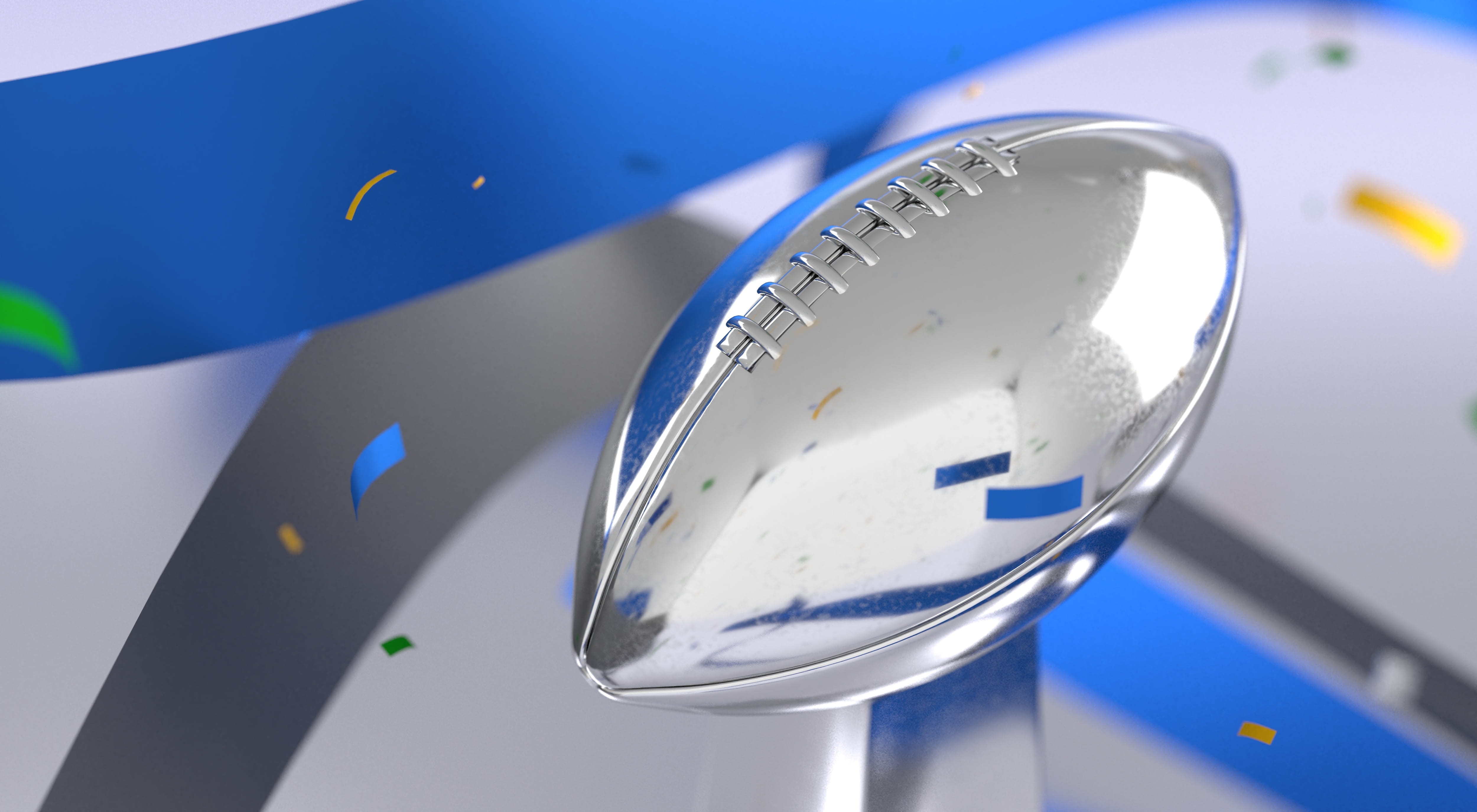 playoffs, football, championship, superbowl, america, fun, day, professional, balls, silver - metal, blue background, league, athletic, no people, touchdown, HD Wallpaper