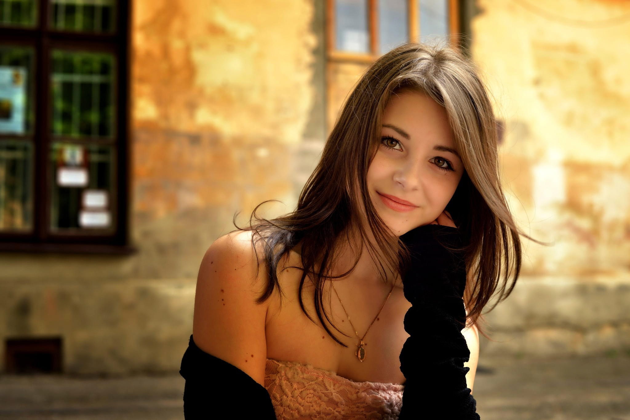 adult, focus on foreground, beauty, dana kareglazaya, hairstyle, 1080P, portrait, beautiful woman, long hair, young women, standing, one person, women, HD Wallpaper