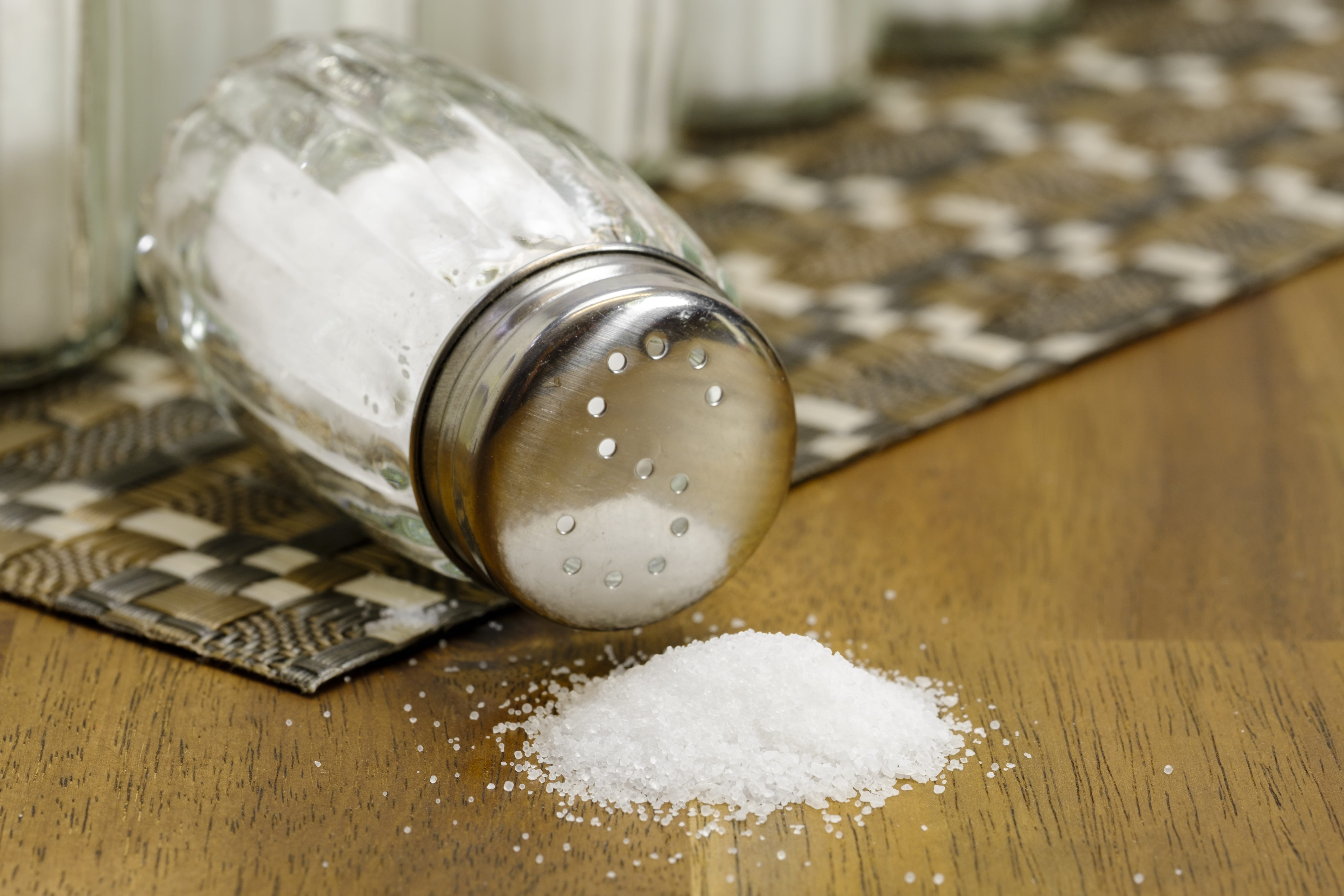 spice, textile, table, seasoning, salt, metal, 5K, glass, food, shiny, domestic room, eat, cook, wood - material, table salt, wealth, indoors, container, HD Wallpaper
