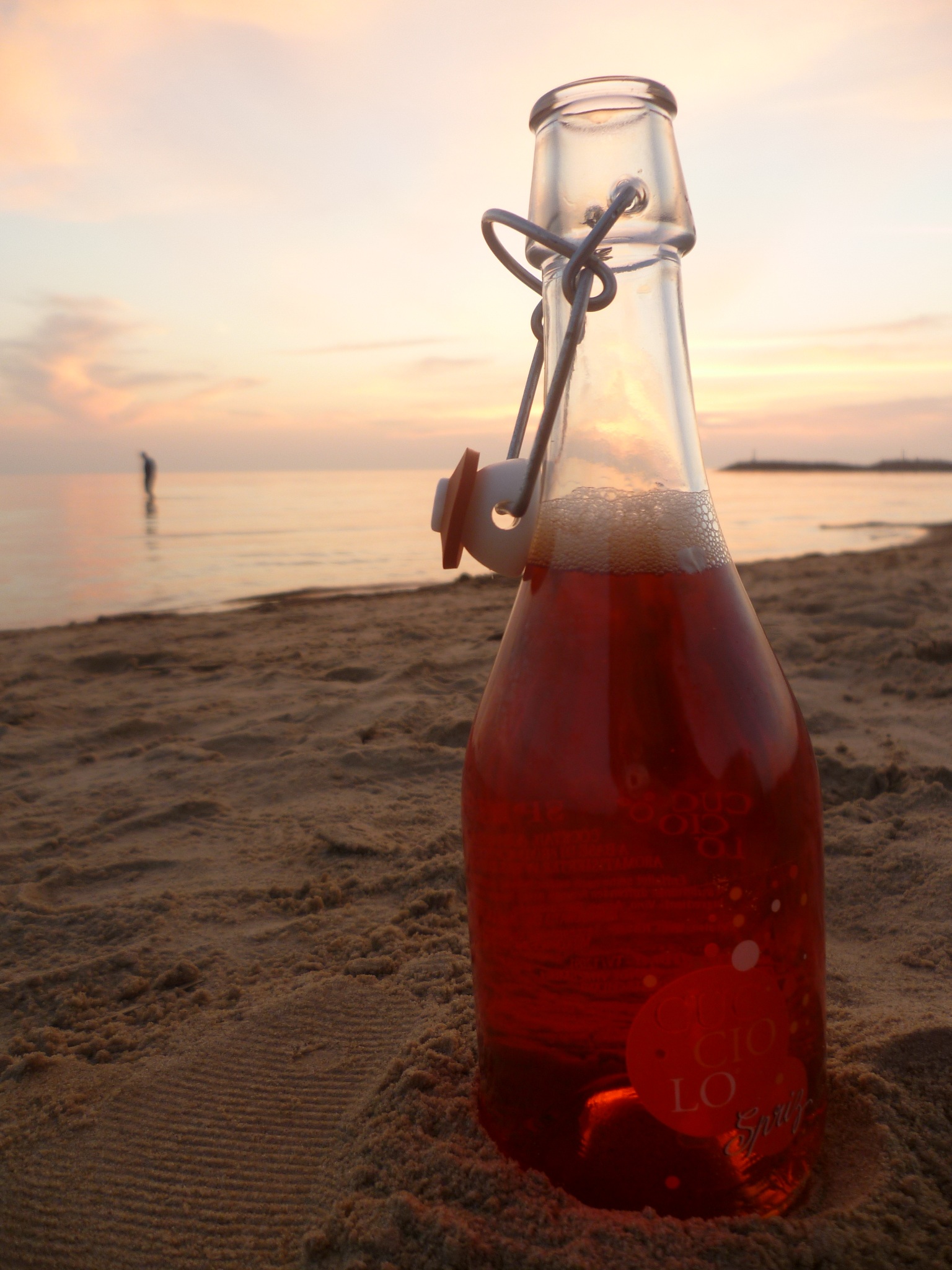 scenics - nature, container, refreshment, glass, thirst quencher, nature, orange color, land, sea, holiday, sunset, 1080P, water, horizon, no people, sky, Phone HD Wallpaper