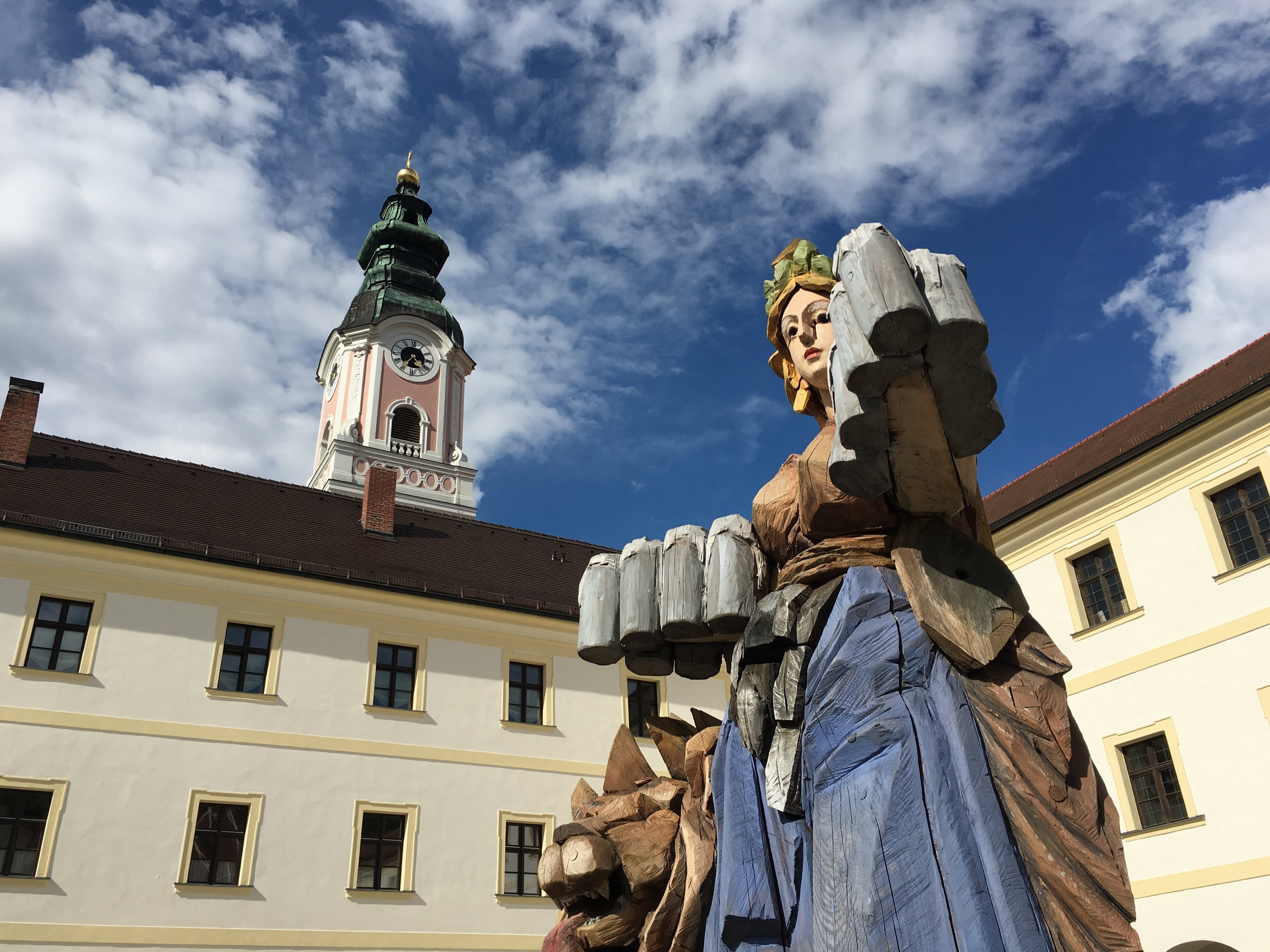 nature, sculpture, human representation, day, monastery, sky, spirituality, representation, brewery, religion, building, bavaria, beer, old brewery, aldersbach, HD Wallpaper