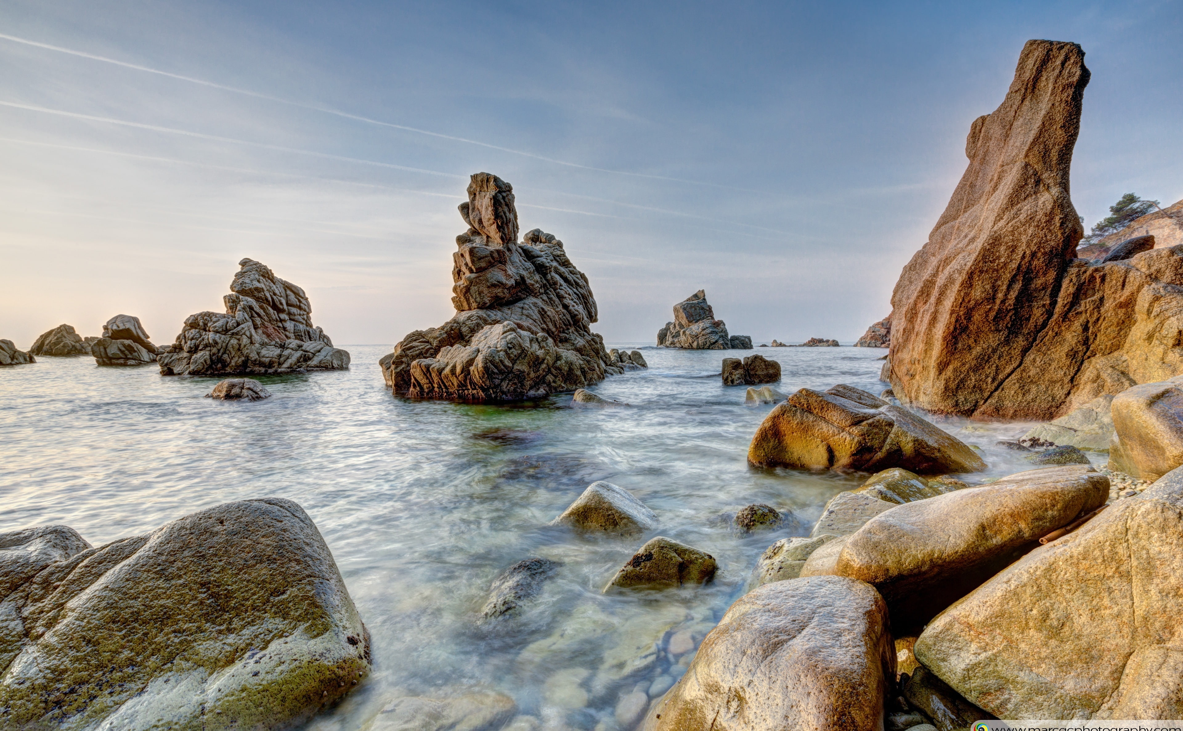 day, idyllic, Nature, no people, rock, dels, eroded, de, non-urban scene, motion, tranquility, rock formation, beauty in nature, water, cala, frares, tranquil scene, HD Wallpaper
