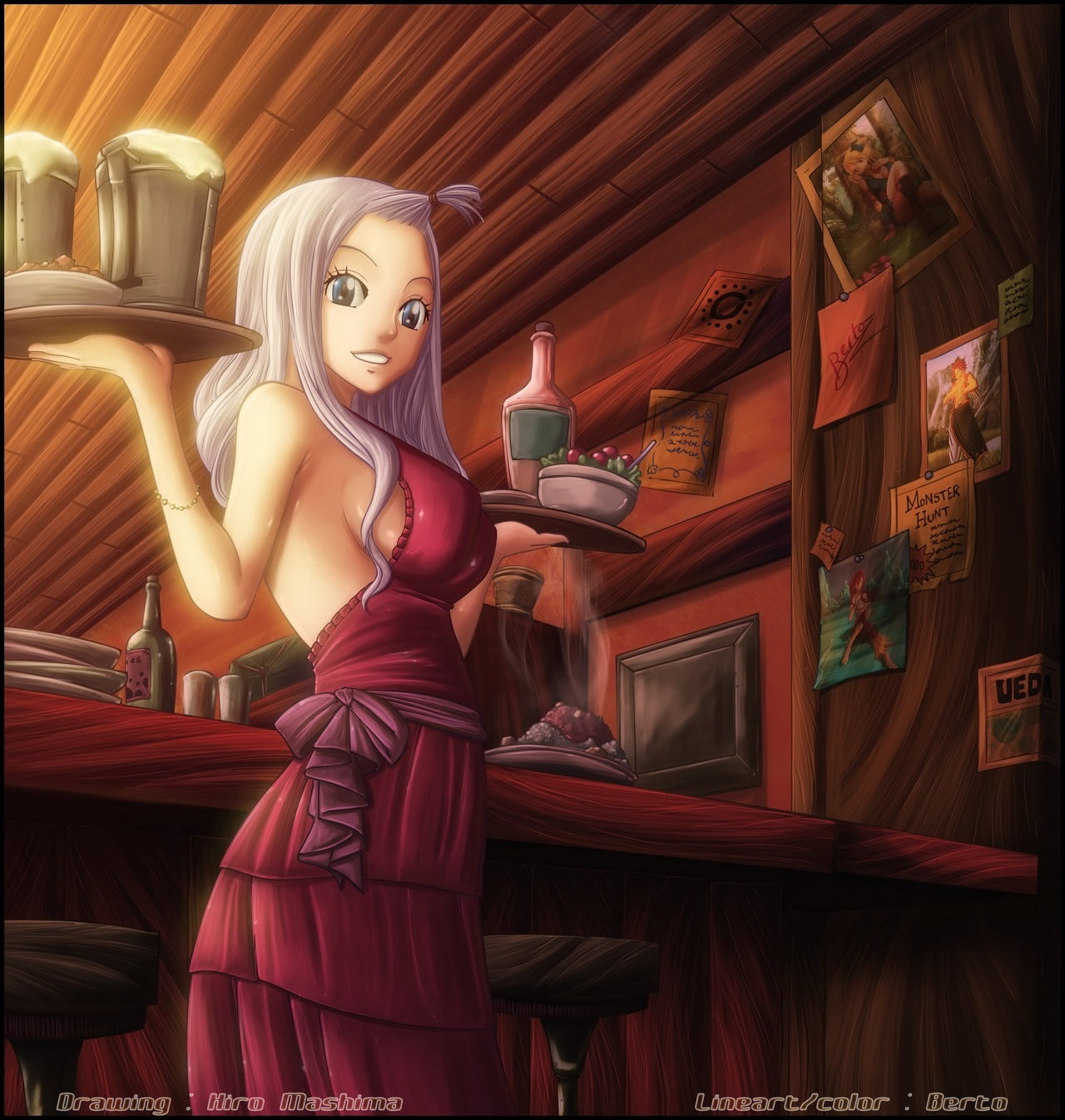beers, tail, manga, strauss, waitress, art, fairy, mirajane, x, anime, 720P, hd, girls, Phone HD Wallpaper