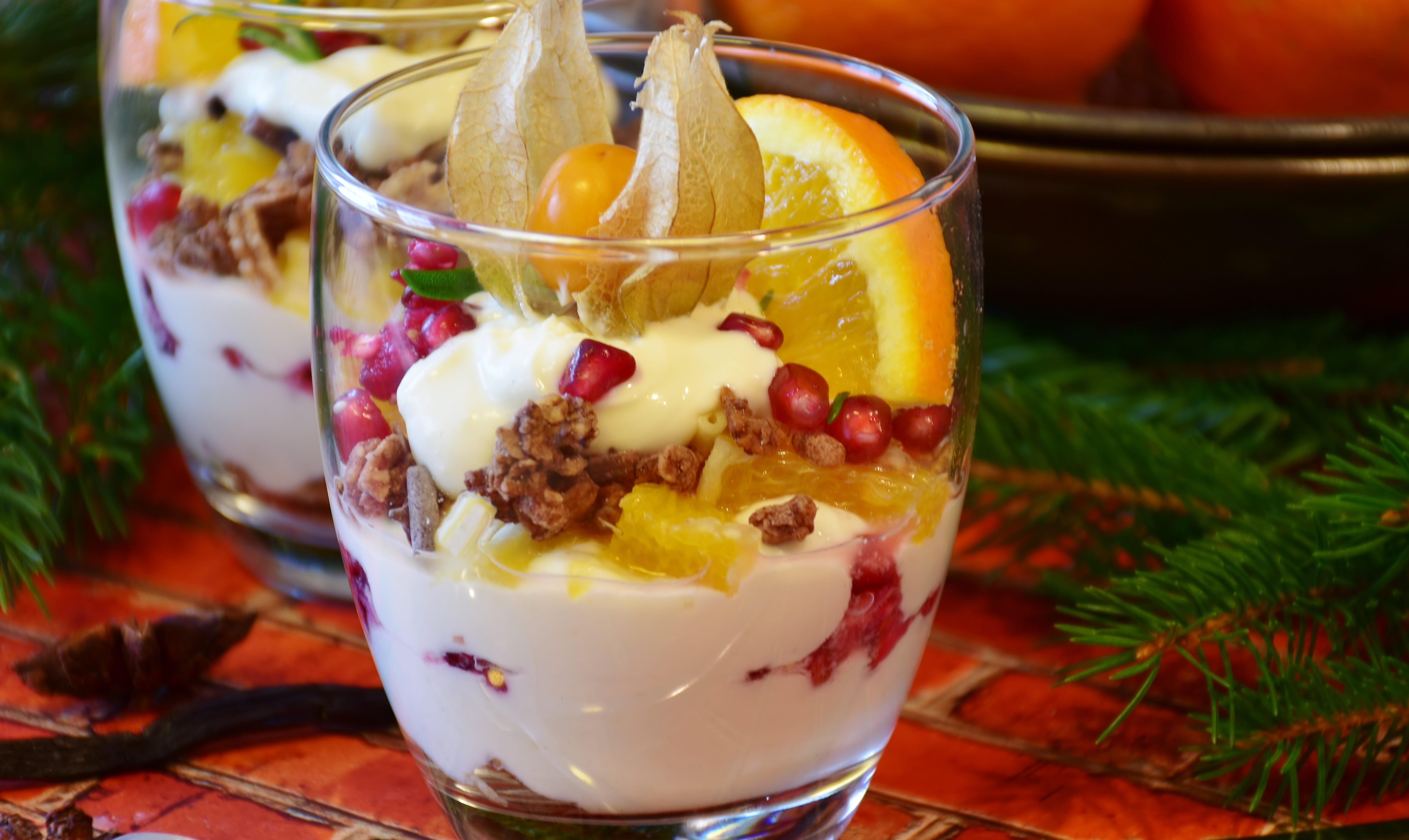 quark, temptation, christmas, wellbeing, two, eat, 5K, sweet food, cream, snack, parfait, quark cream, yogurt, nutrition, sweet dish, glass, focus on foreground, HD Wallpaper