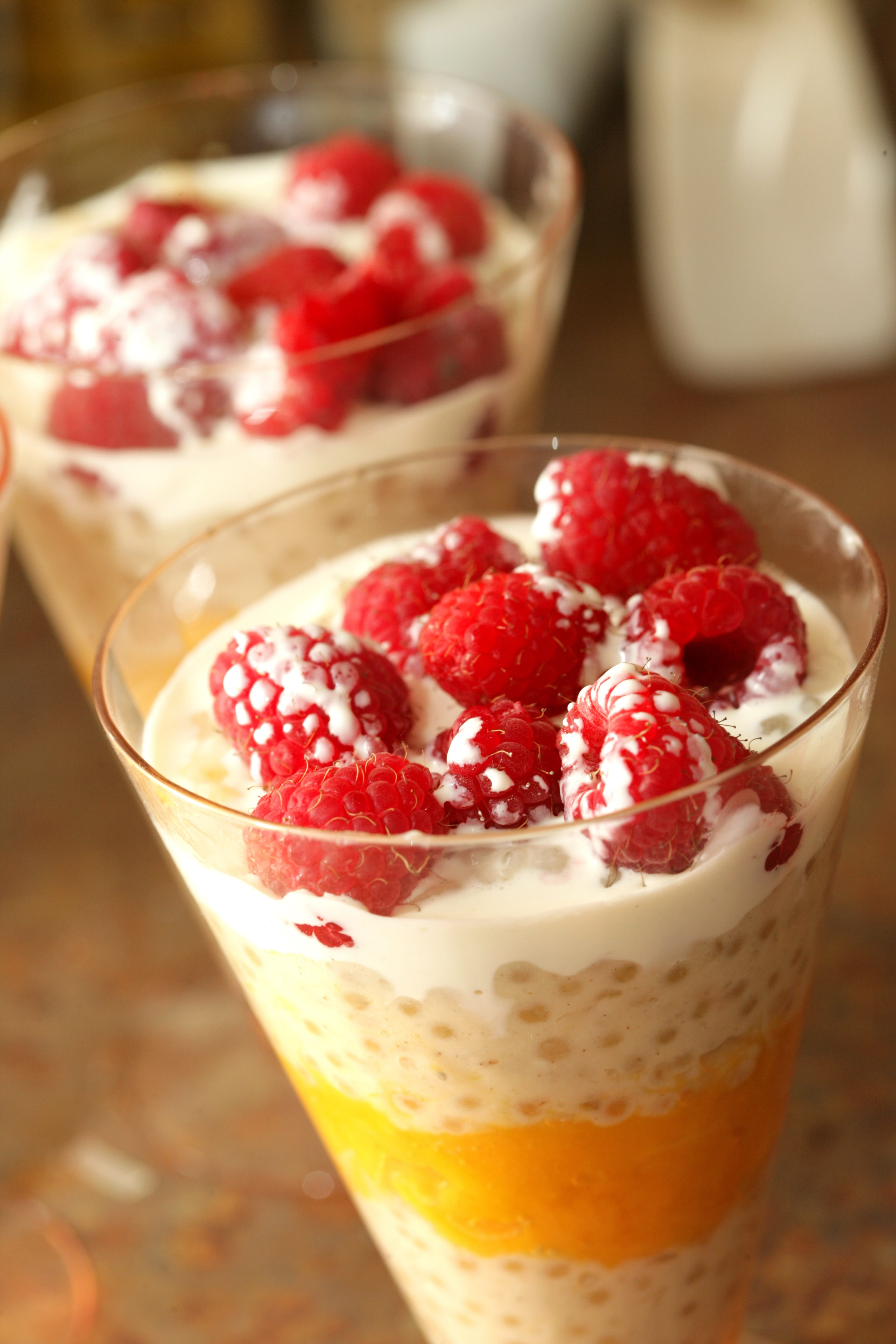 no people, organic, summer, nutrition, diet, parfait, 4K, indulgence, fruit, close-up, ingredient, raspberry, glass, ripe, colorful, natural, indoors, Phone HD Wallpaper
