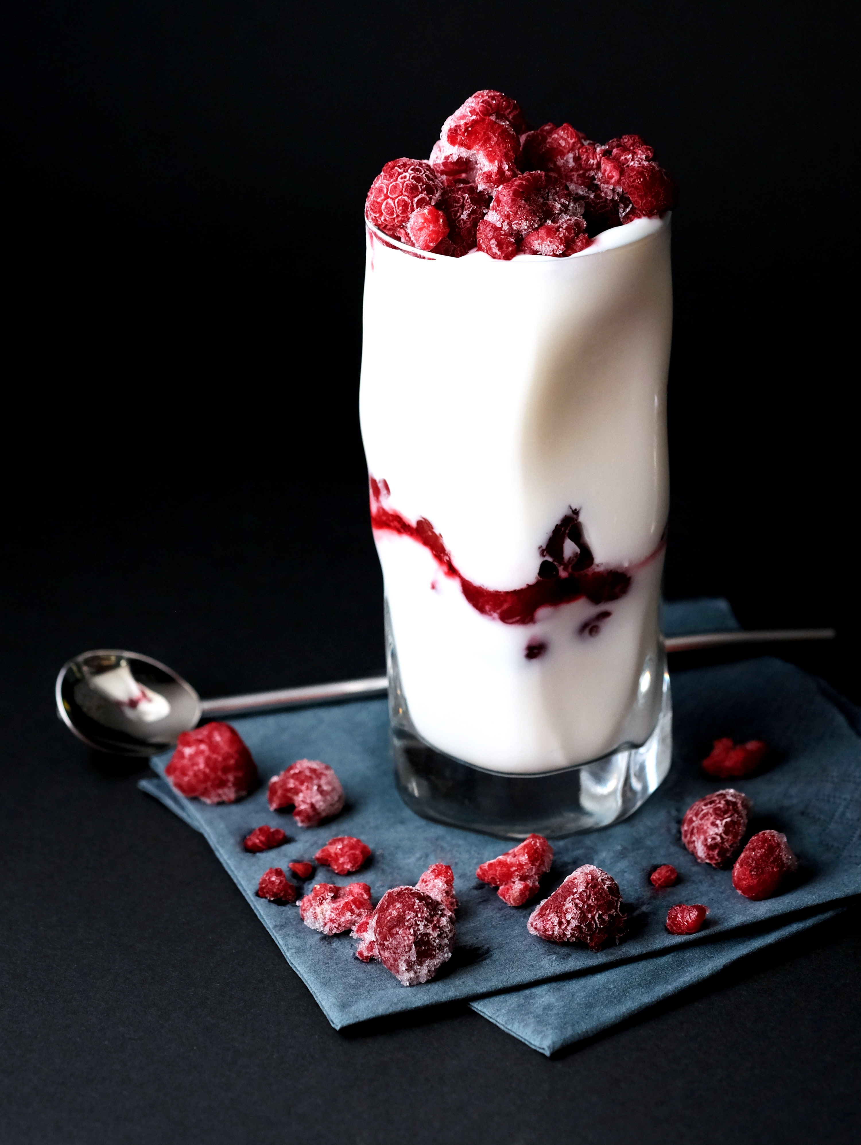 fruit, yogurt, food, sweet, spoon, mousse, cream, parfait, raspberry, berry, creamy, dairy, drink, product, 4K, delicious, dessert, Phone HD Wallpaper