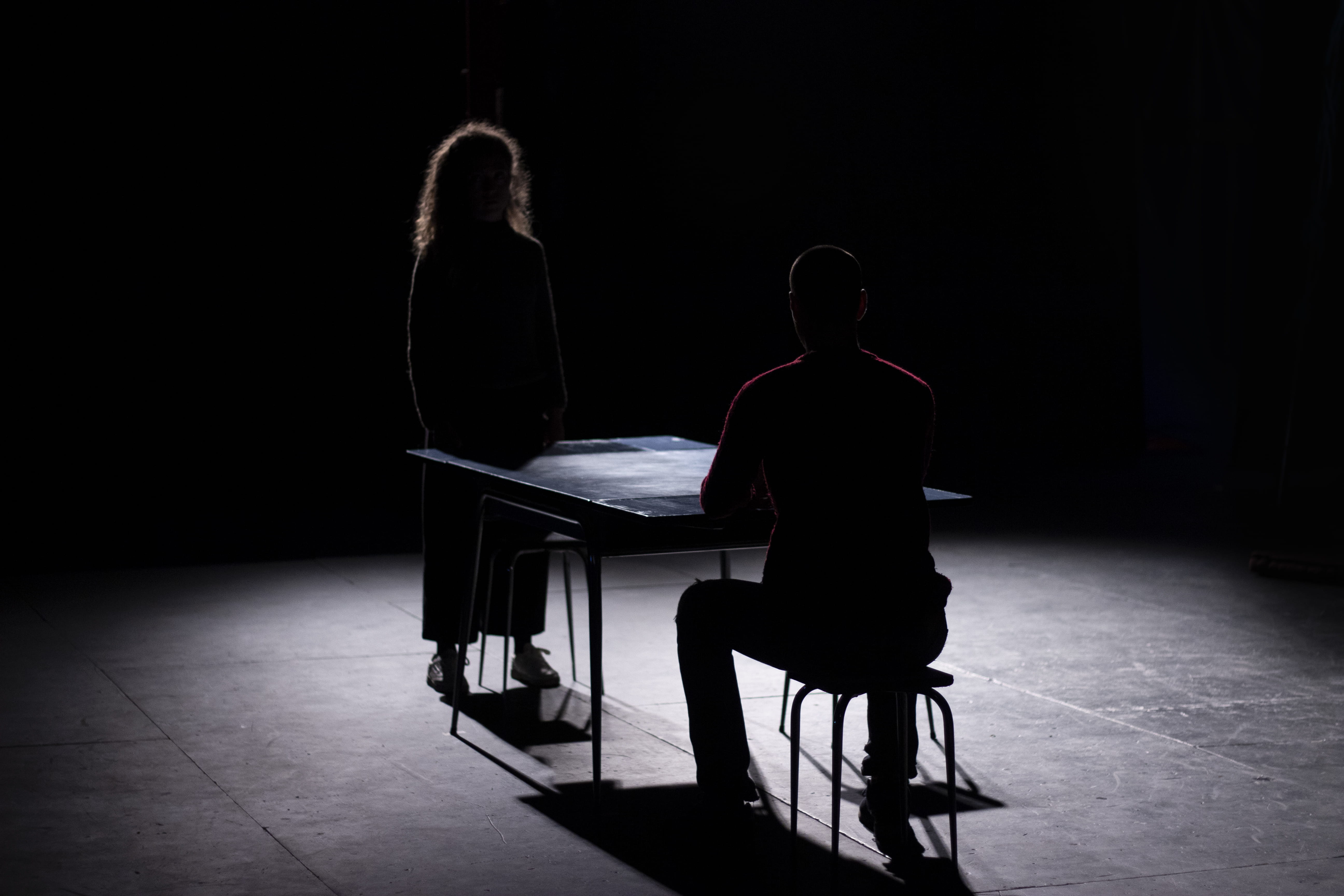 france, human, table, front, chair, one person, actors, people, dark, man, real people, flooring, arts culture and entertainment, comedy, light, black and whiten, HD Wallpaper