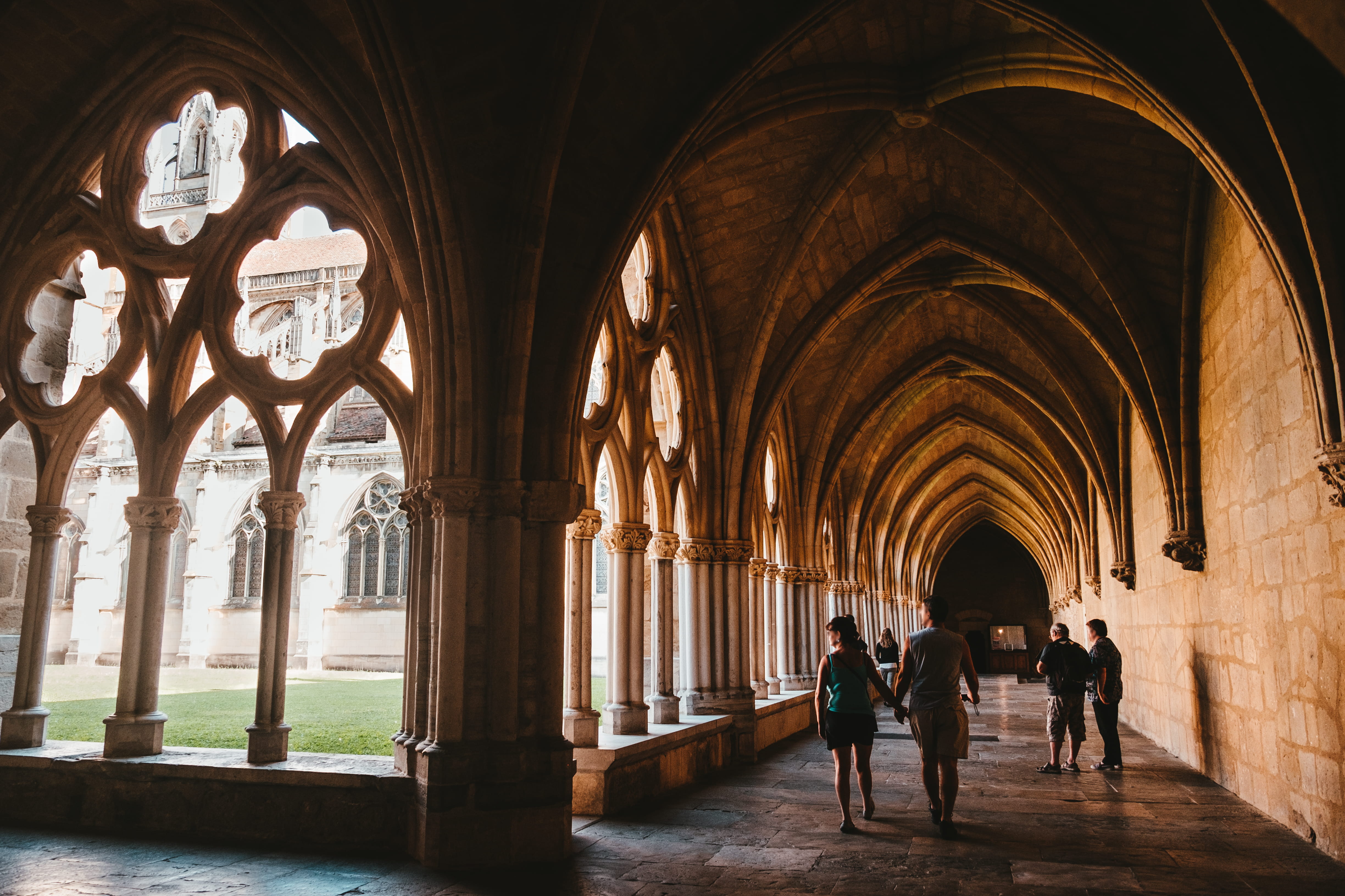 building, leisure activity, arch, street, crypt, man, indoors, religion, adult, column, architectural column, group of people, bayonne, walking, ceiling, HD Wallpaper