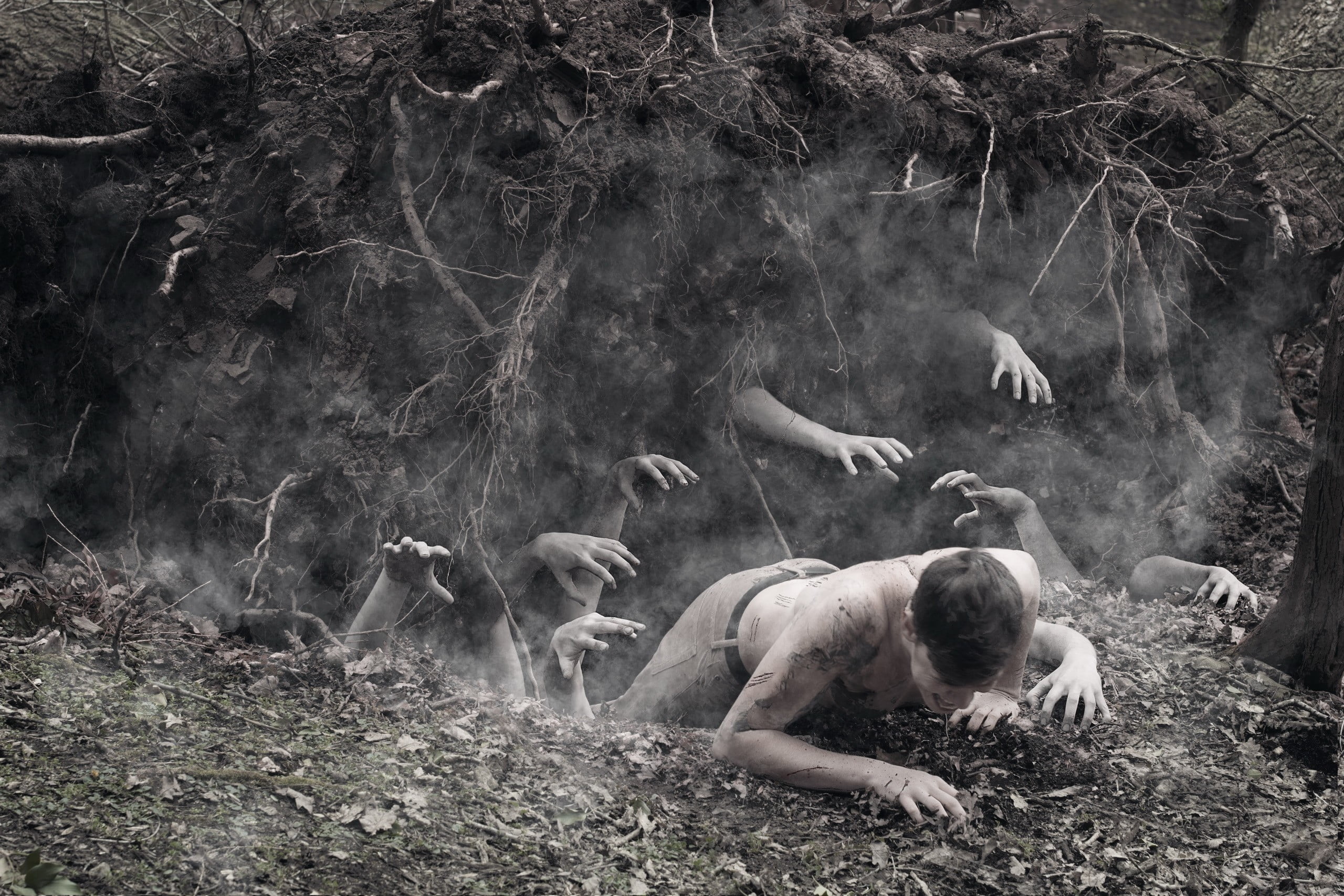 herbivorous, hand, outdoors, child, plant, group of animals, horror, dust, nature, childhood, forest, men, land, full length, animal wildlife, day, real people, HD Wallpaper