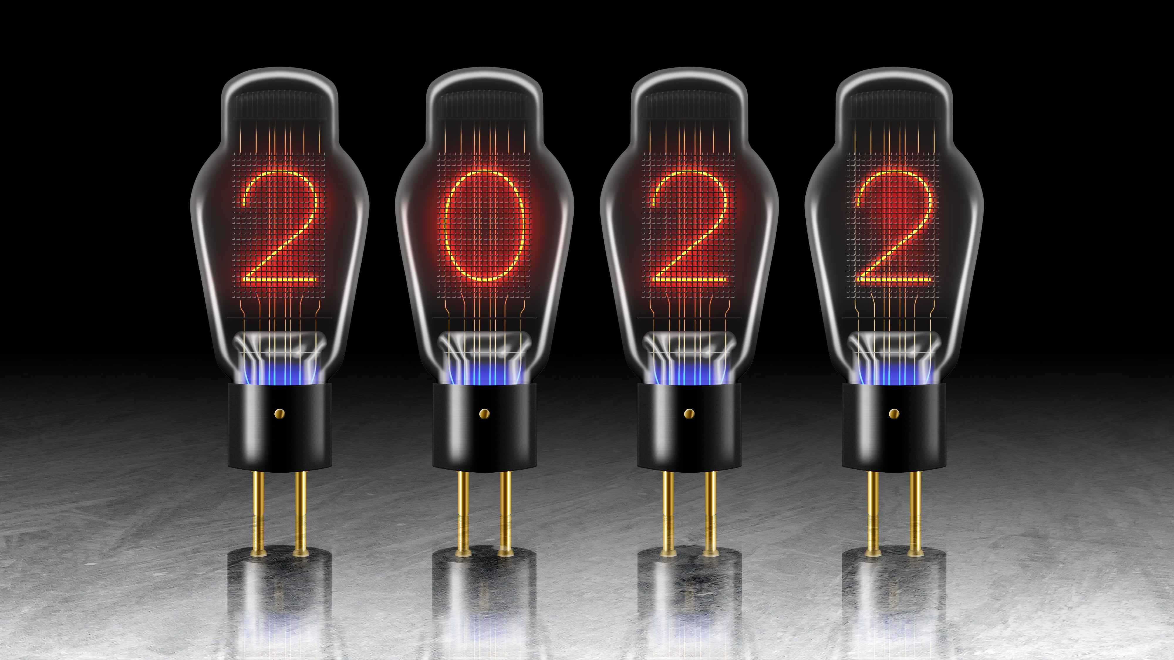 vacuum tubes, 2022 new year, 4K, HD Wallpaper