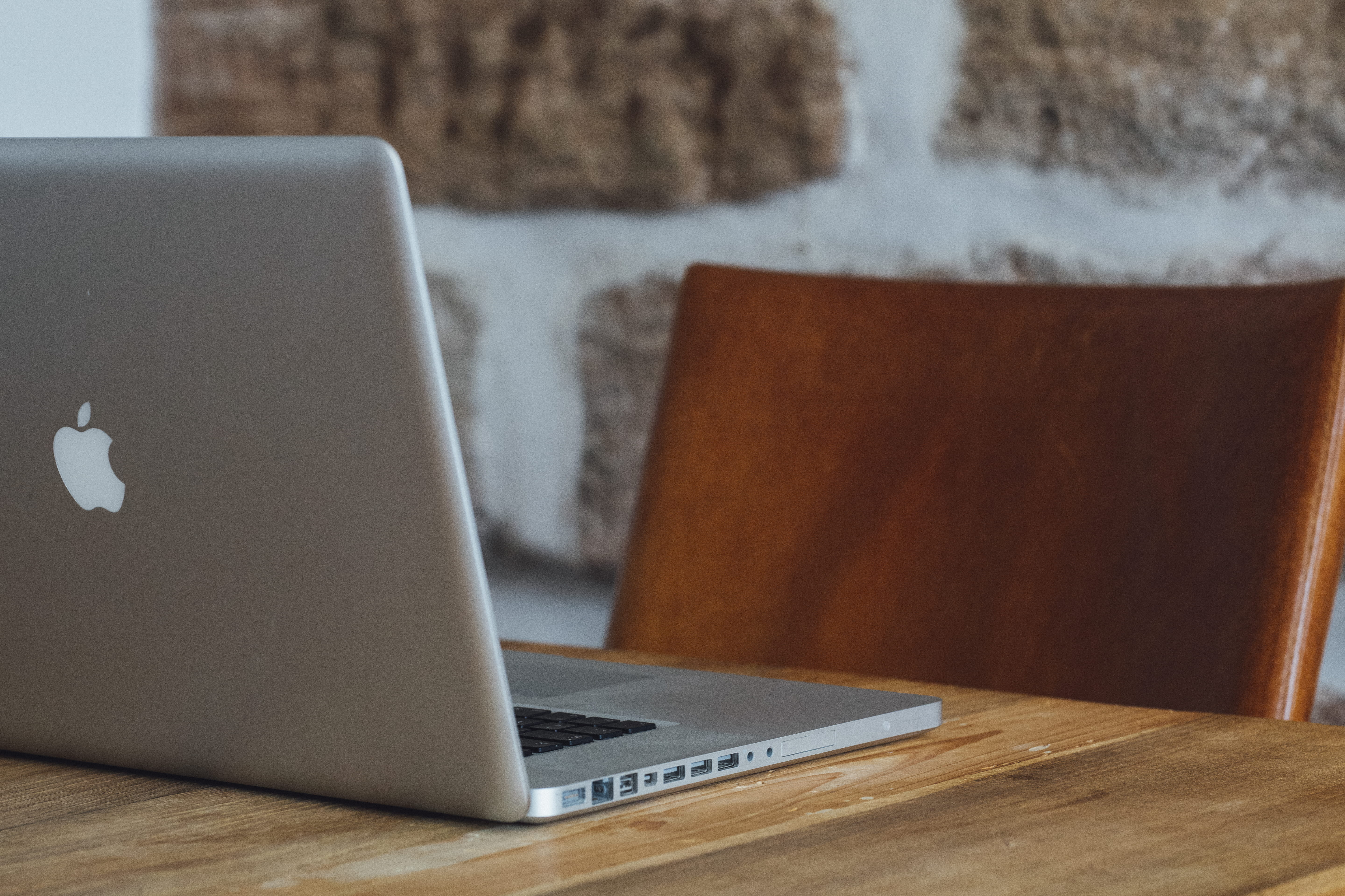 pro, close-up, laptop, equipment, desktop, apple, internet, copy Space, leather, 5K, communication, workshop, mobility, modern, working, wood - Material, HD Wallpaper