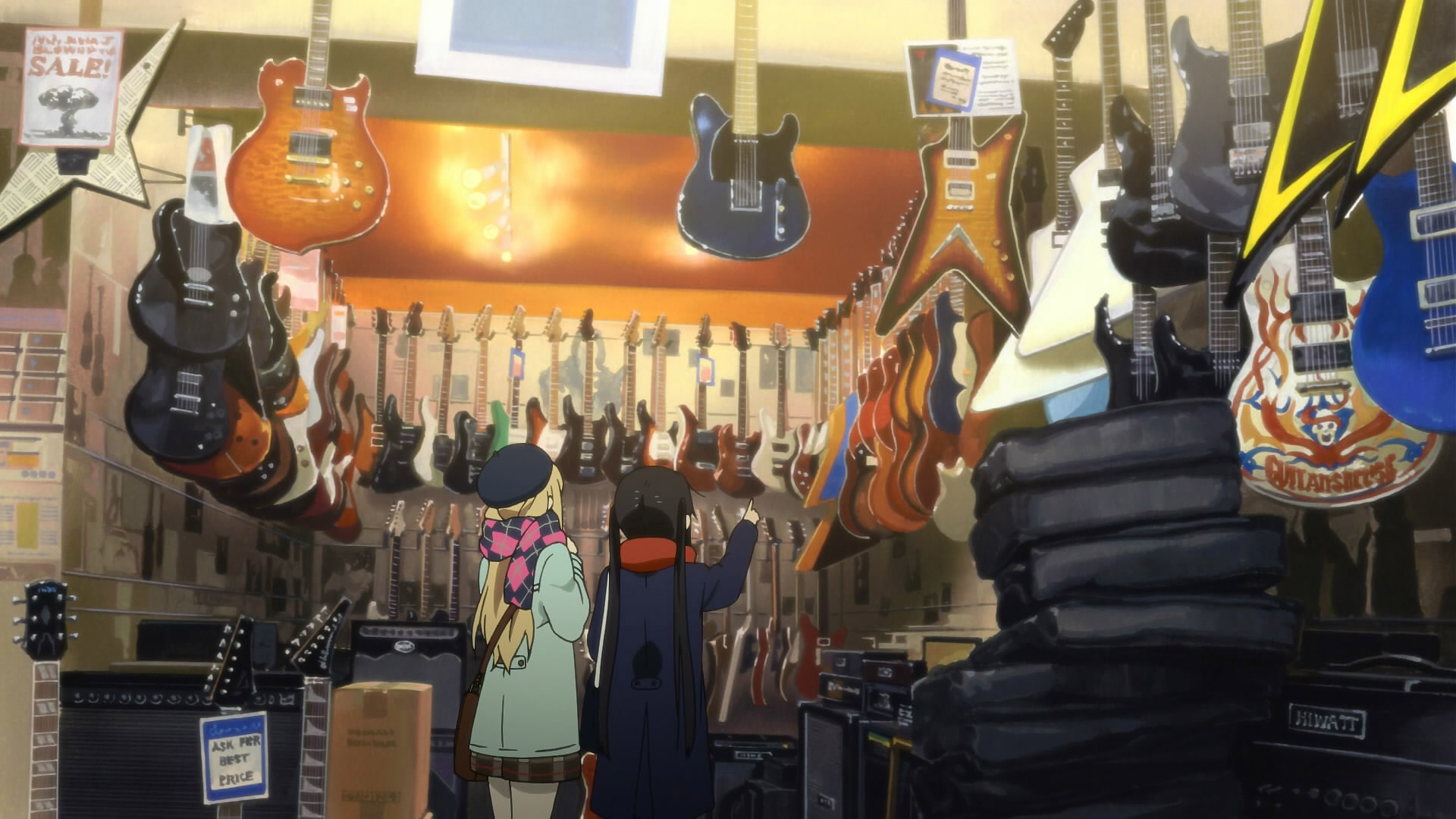 collection, store, retail display, shopping, choice, clothing, consumerism, variation, retail, arrangement, indoors, string instrument, K-ON!, no people, HD Wallpaper