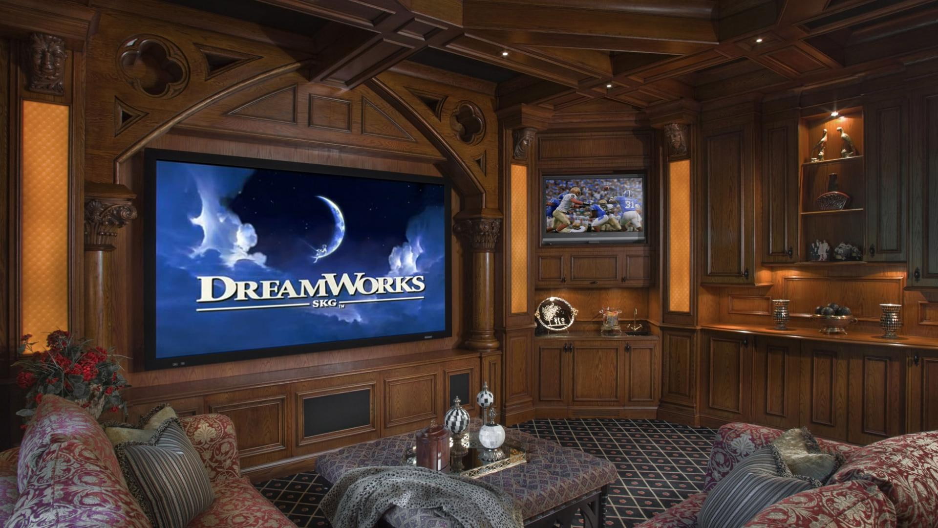 home, lights, 1080P, furniture, cinema, carpet, nature and landscapes, movie, HD Wallpaper