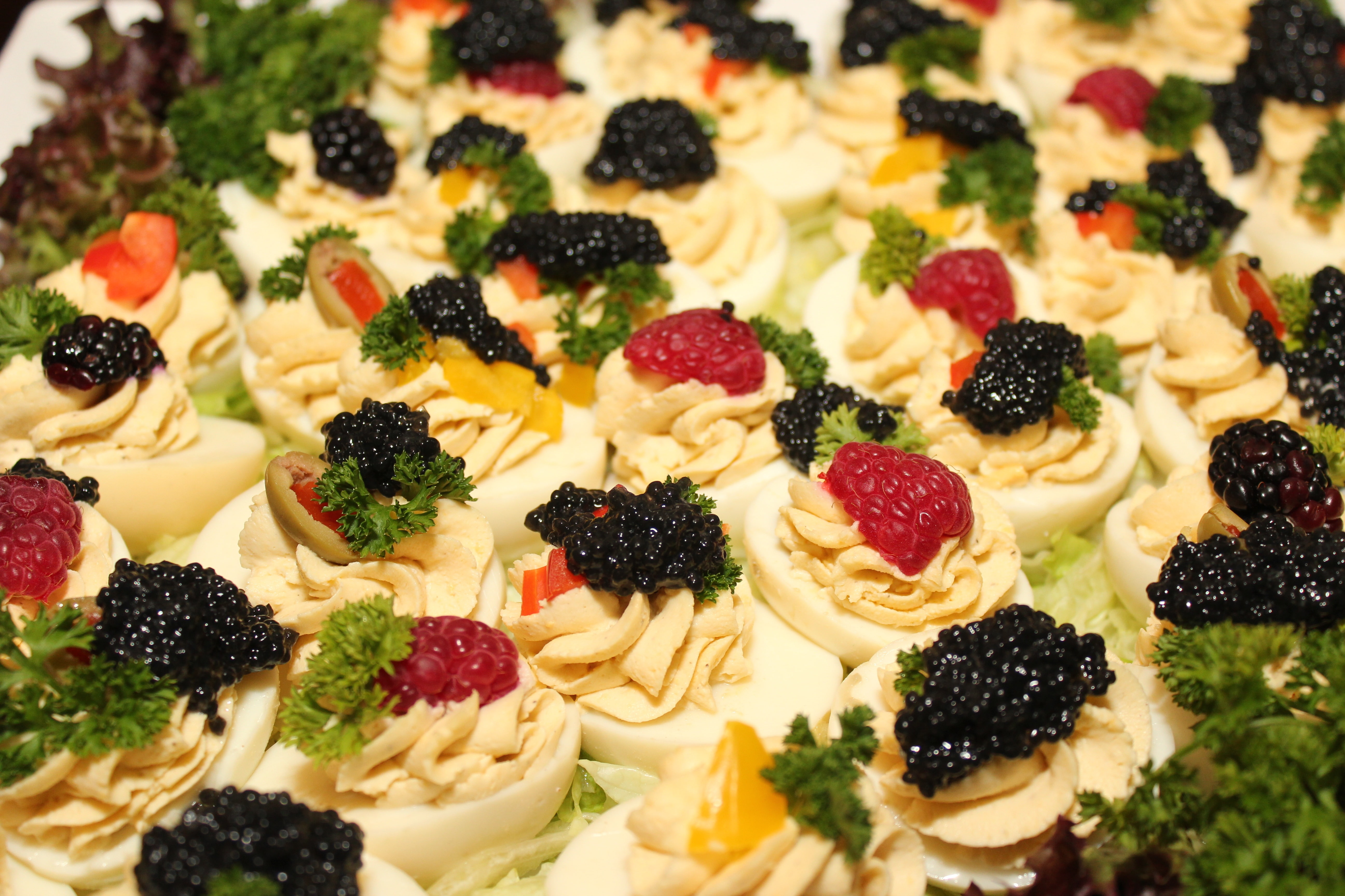 raspberries, 5K, buffet style, caviar, egg, HD Wallpaper